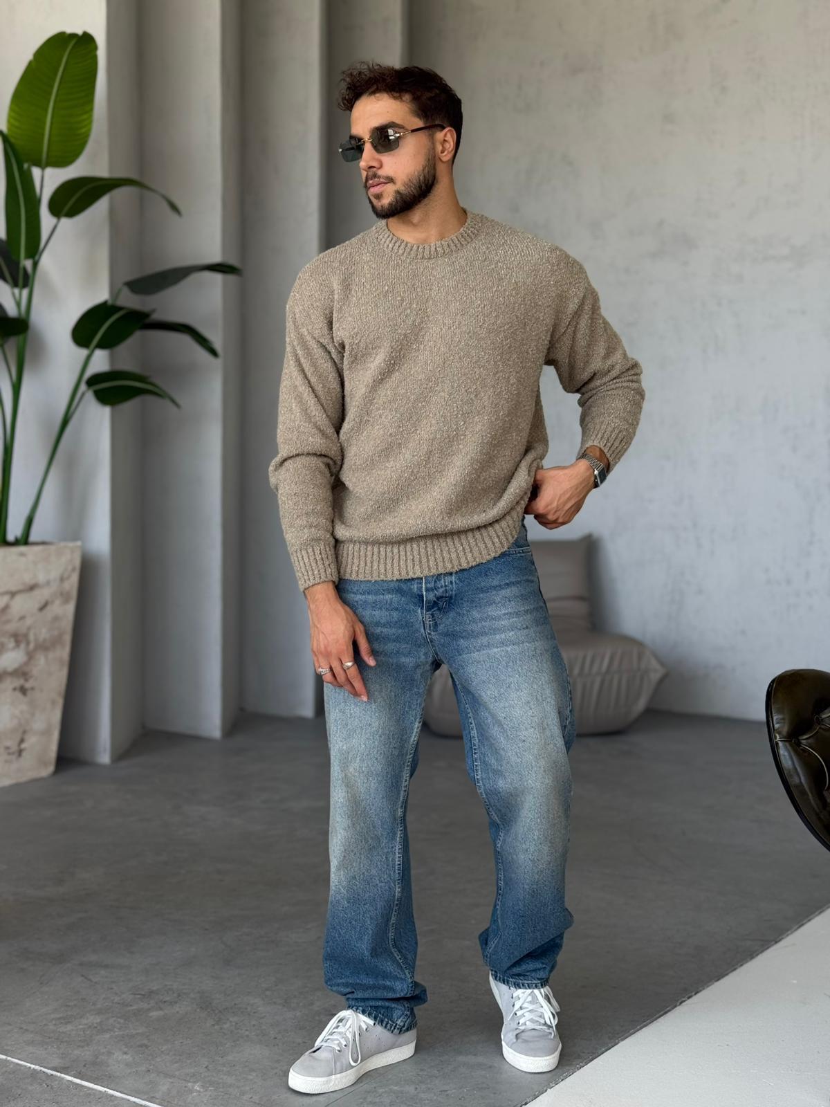 Oversize Basic Triko Bej K