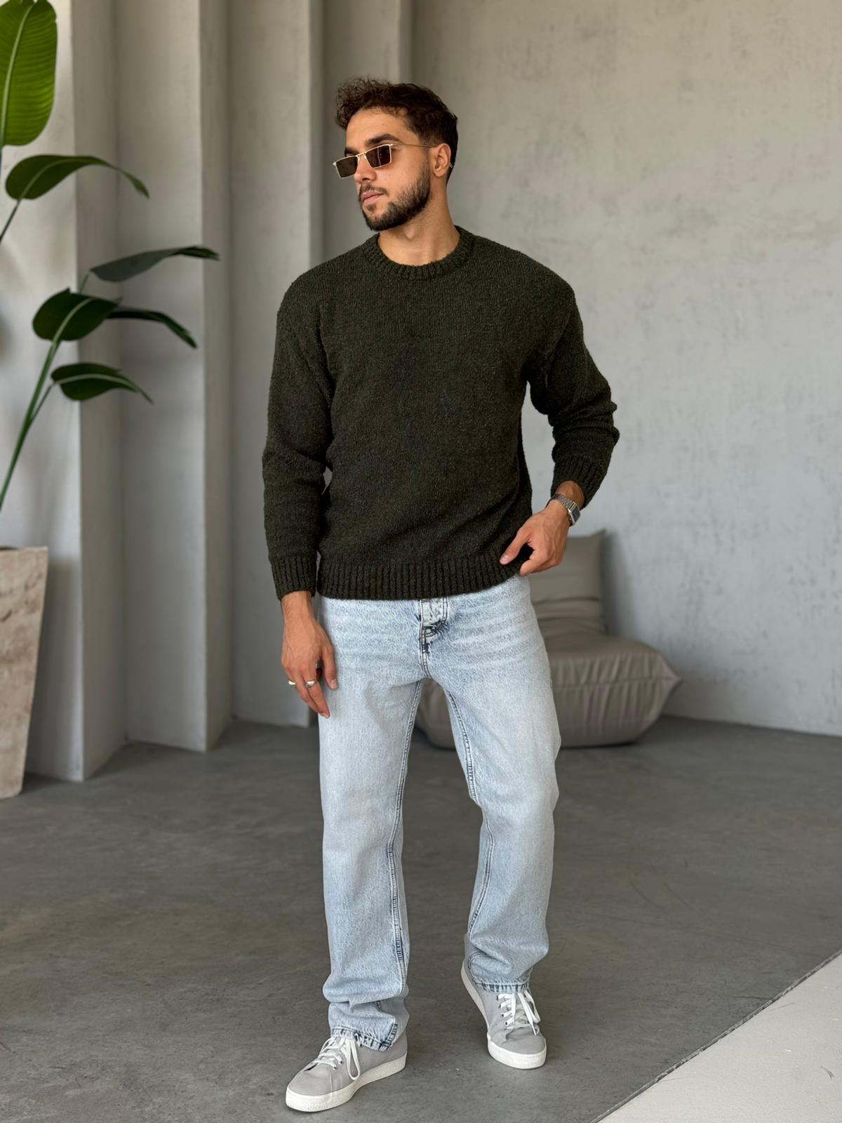 Oversize Basic Triko Haki K