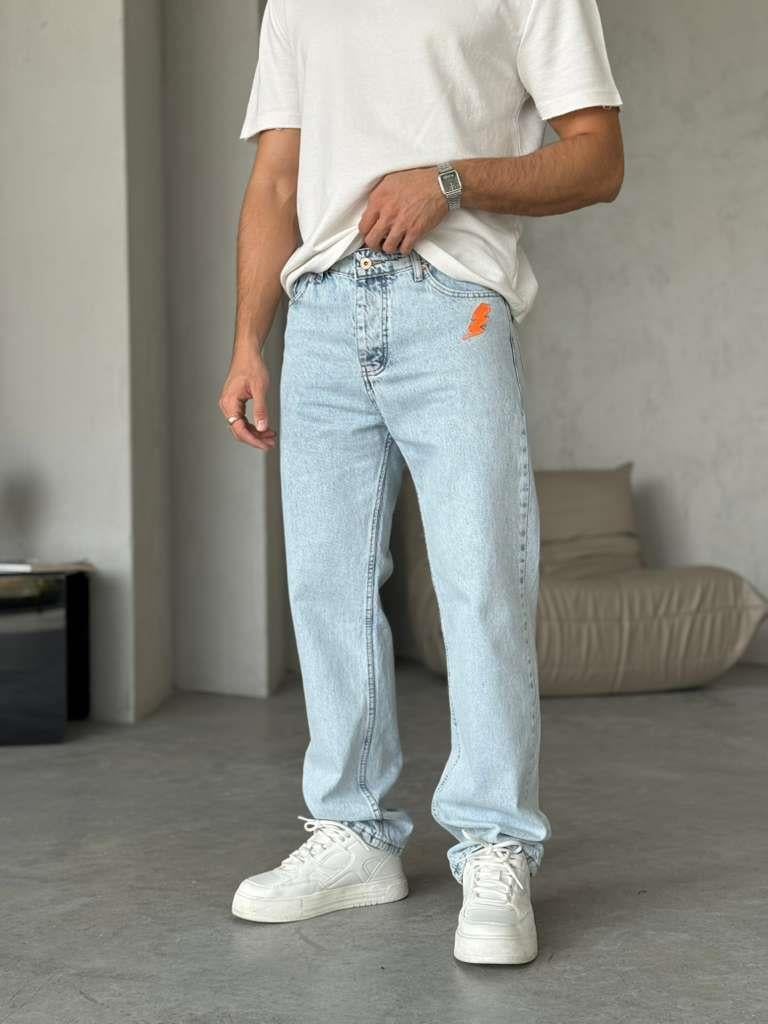 ŞİMŞEK NAKIŞLI BAGGY KOT PANTOLON