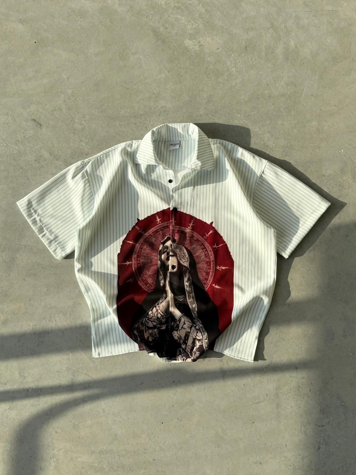SOUL Desenli Dubble Hürrem Kumaş Oversize Gömlek T