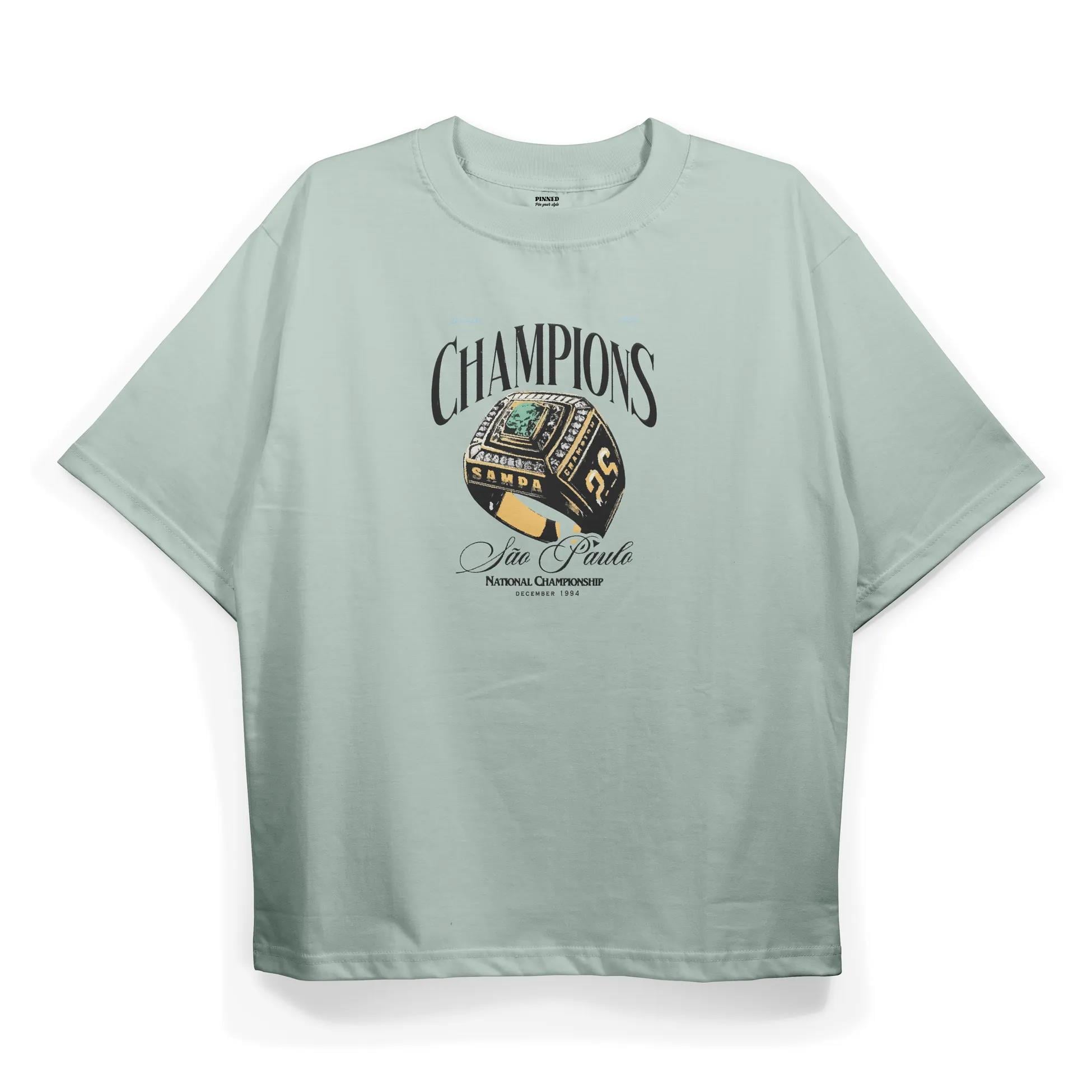 T2016 Champ Baskılı Oversize Tshirt
