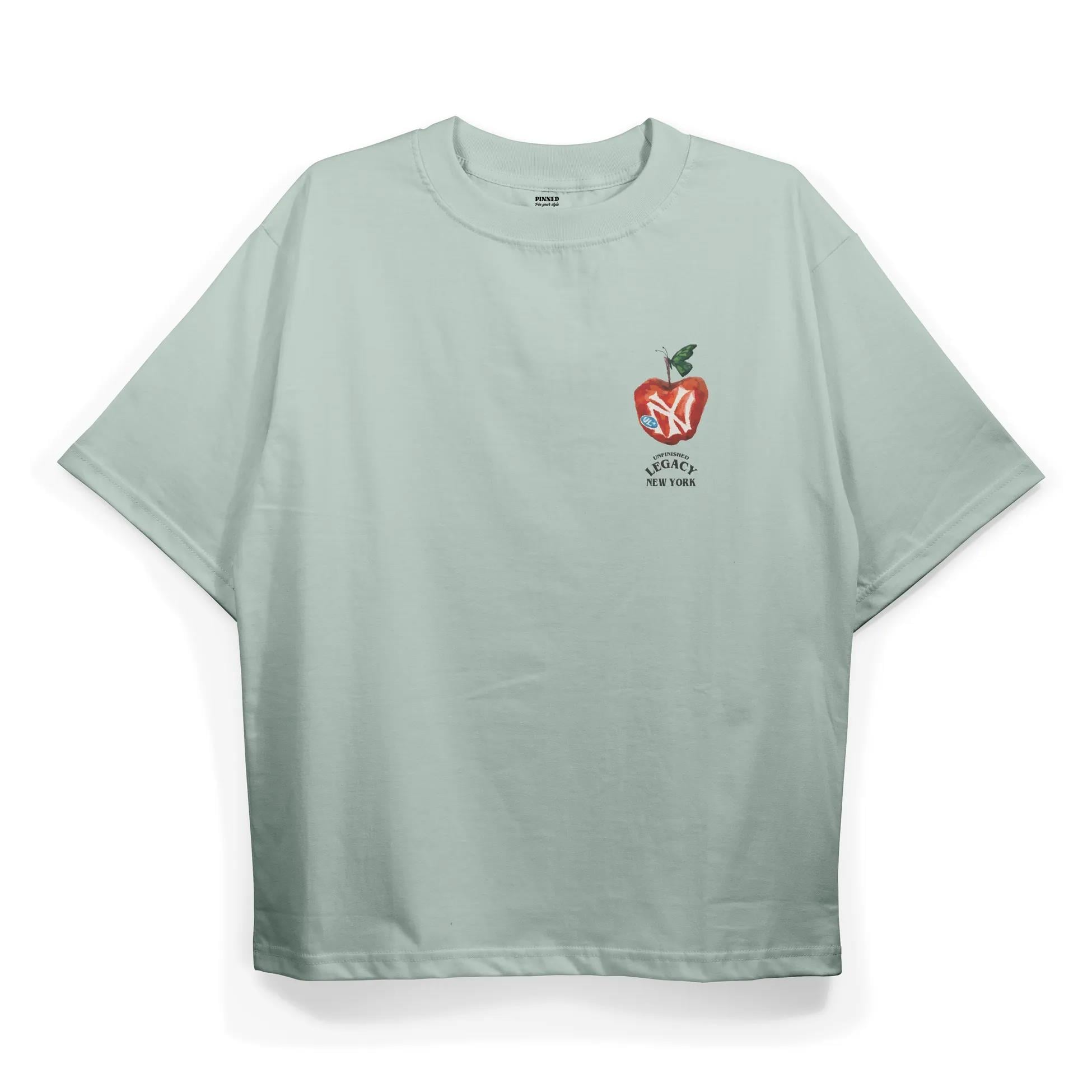 T2018 Ny Apple Baskılı Oversize Tshirt
