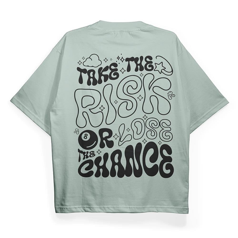 T2030 Take Risk Baskılı Oversize Tshirt