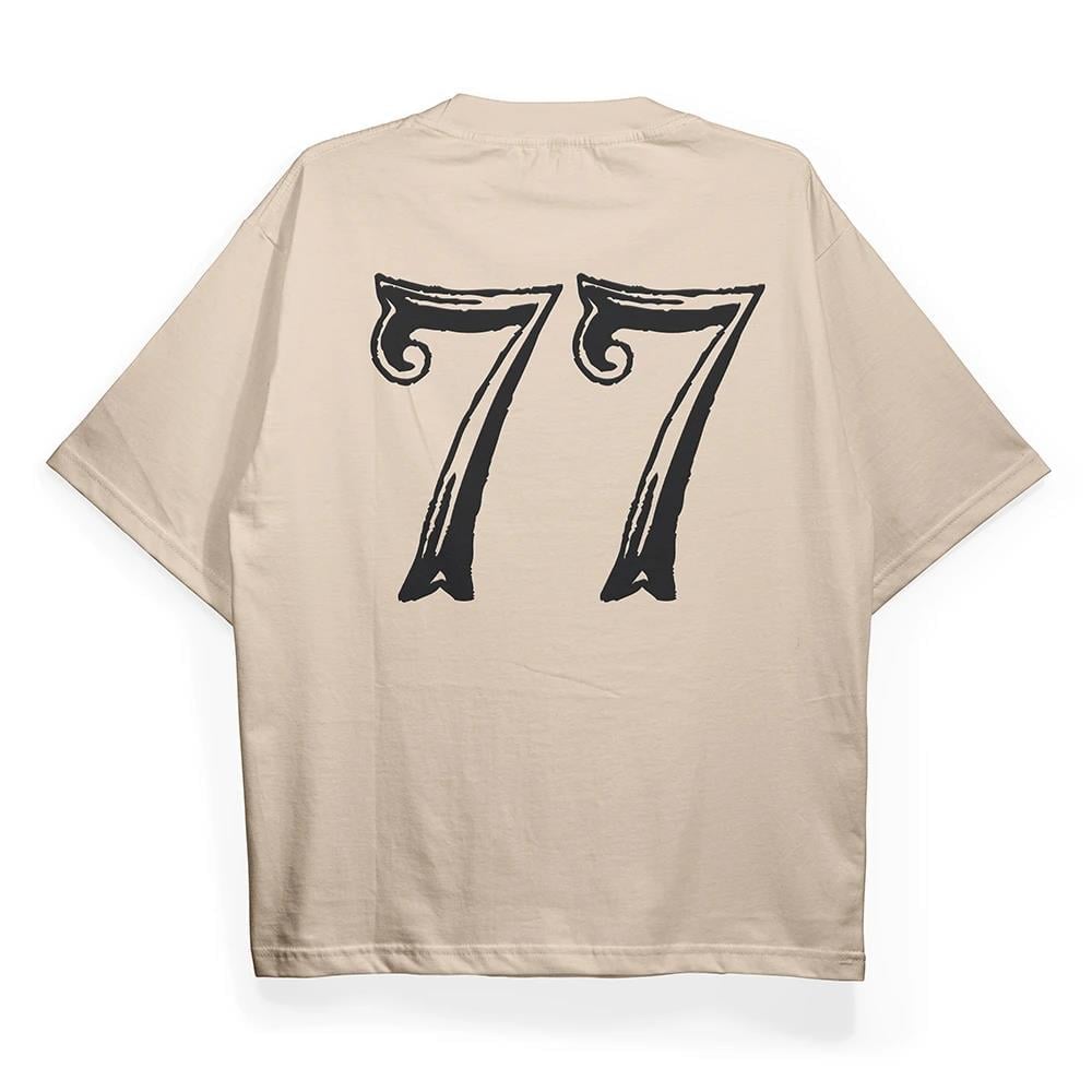T2032 77 Baskılı Oversize Tshirt