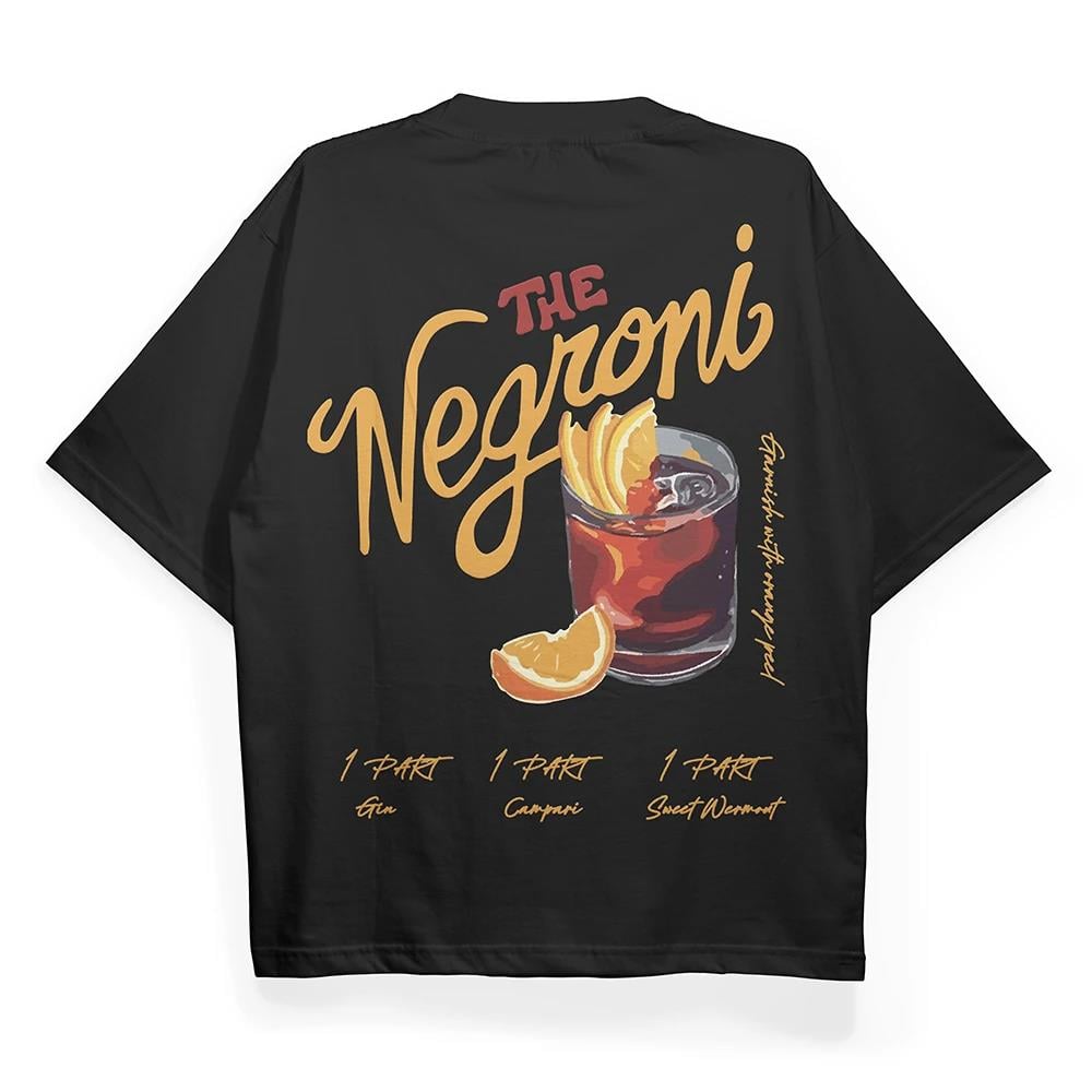 T2036 Negroni Baskılı Oversize Tshirt