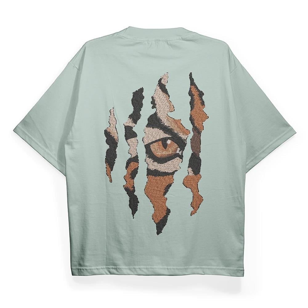 T2038 Tiger Baskılı Oversize Tshirt