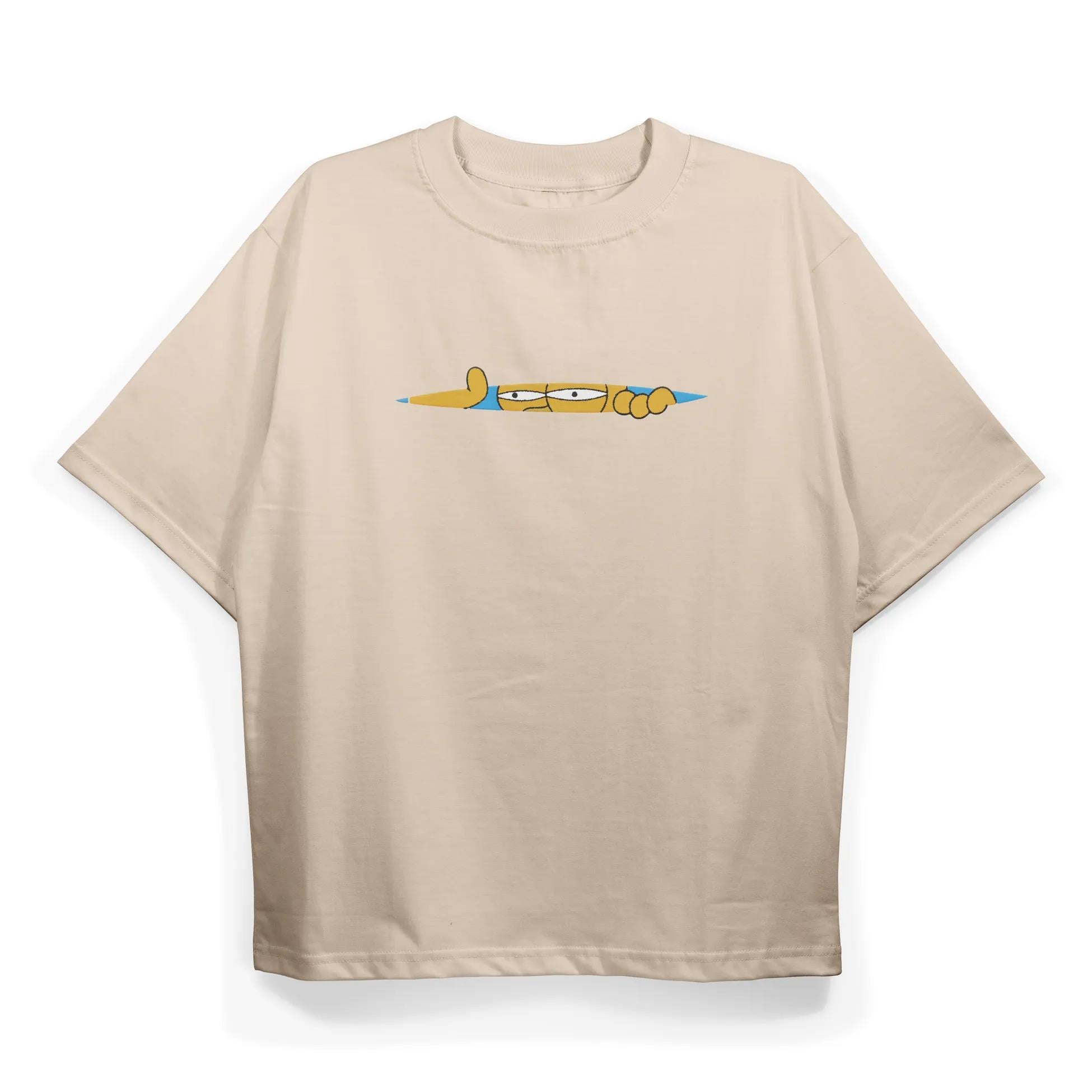 T2040 Simp Baskılı Oversize Tshirt