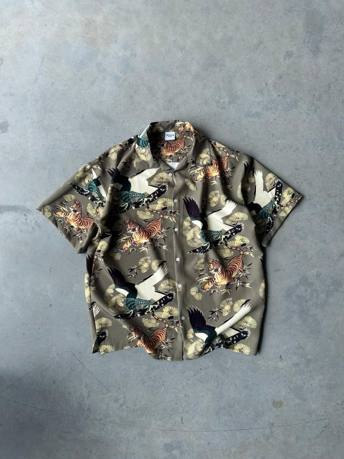 TİGER Desenli Dubble Hürrem Kumaş Oversize Gömlek T