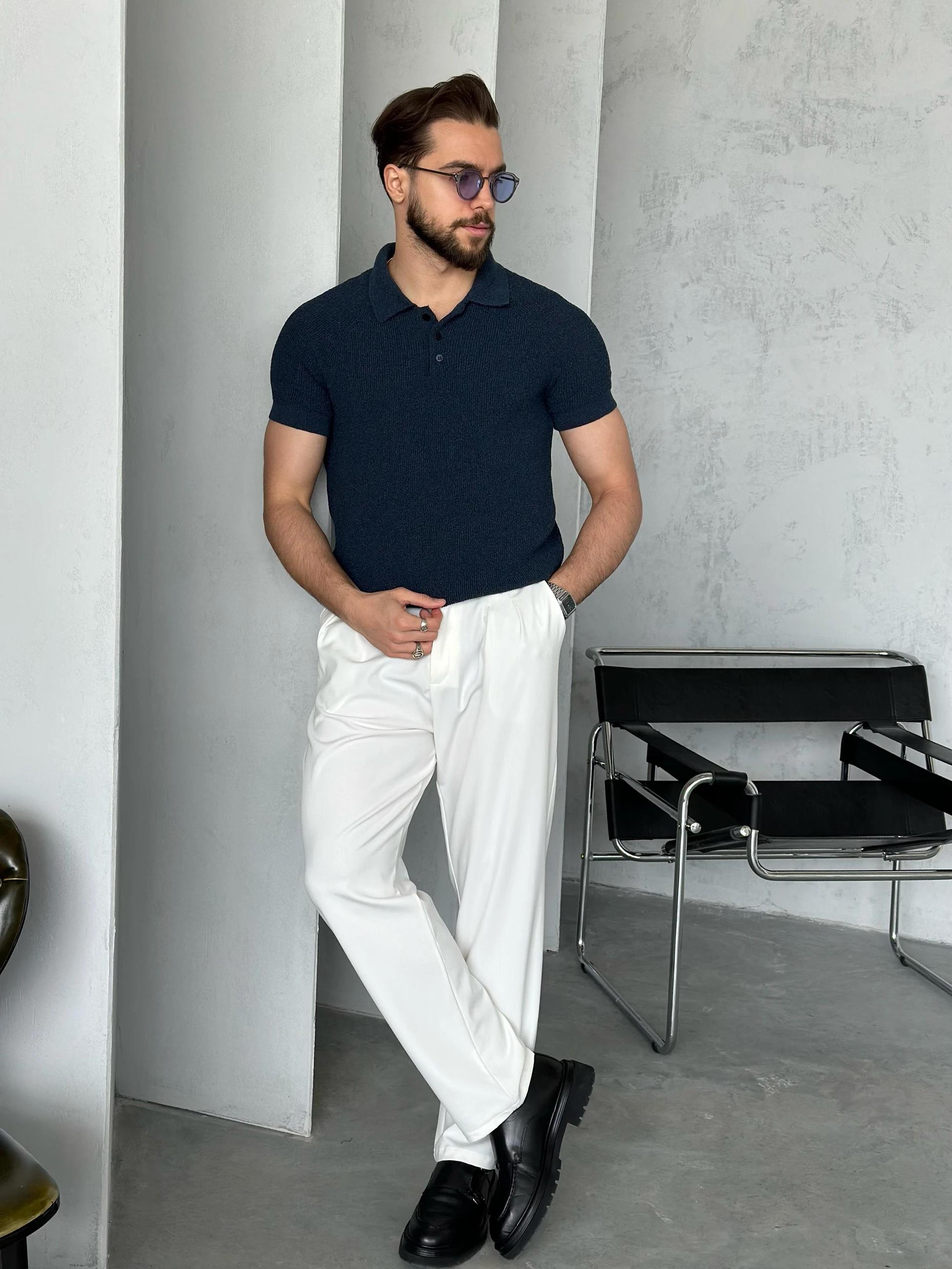 TR3500 İtalyan Kol Polo Yaka Triko Lacivert