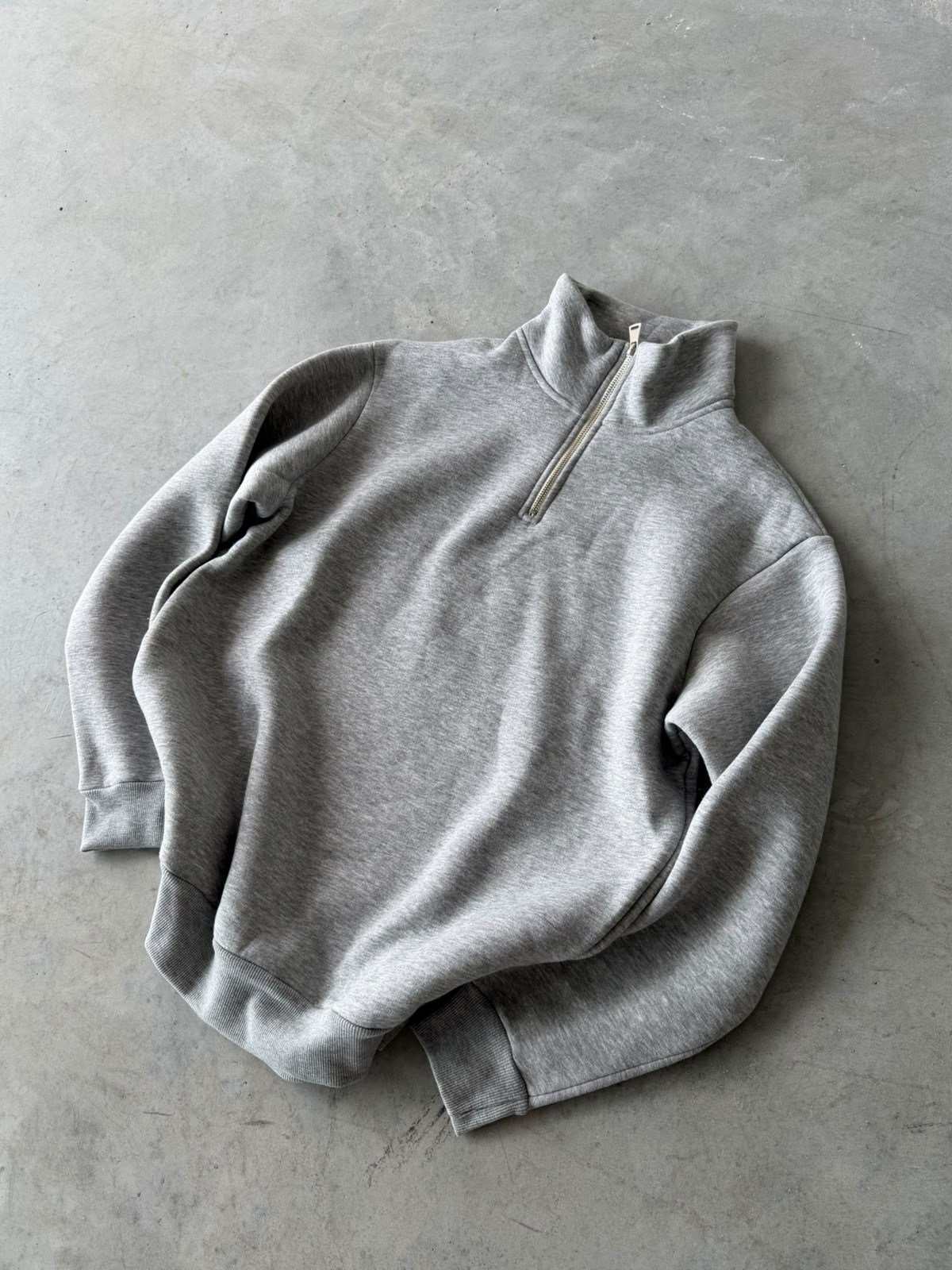 Yarım Fermuarlı Basıc Sweat Grimelange
