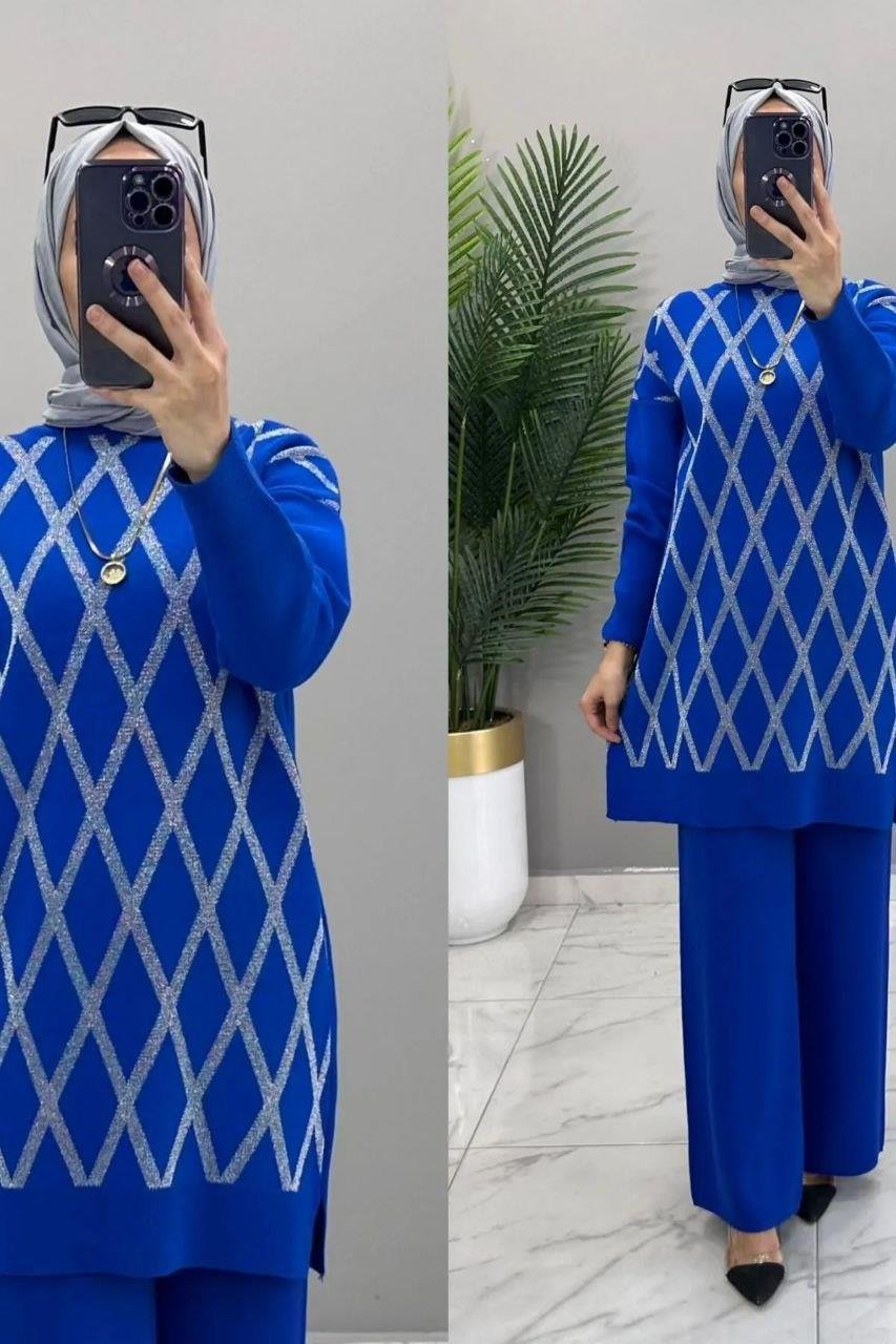 Müjgan Triko Takım / Saks Mavisi