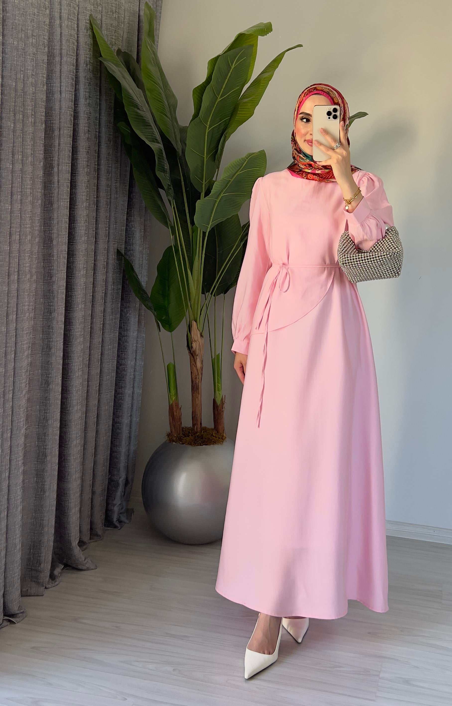 Paris Tensel Elbise | Pembe