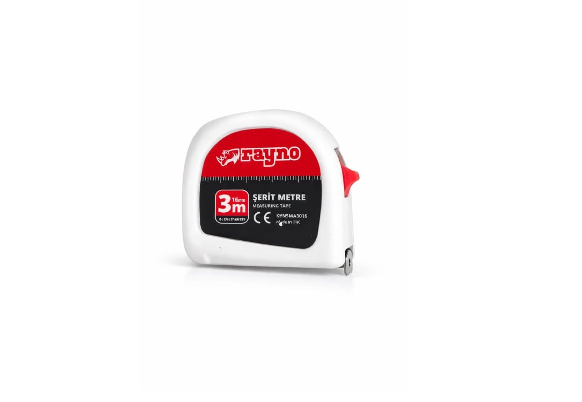 Rayno 3 Metre Şerit Metre 16mm – Profesyonel Ölçü Metresi, Kilitli Çelik Şerit Metre, Dayanıklı Ölçüm Metresi, İnşaat Marangoz ve Ev Kullanımı İçin Ölçüm Aleti