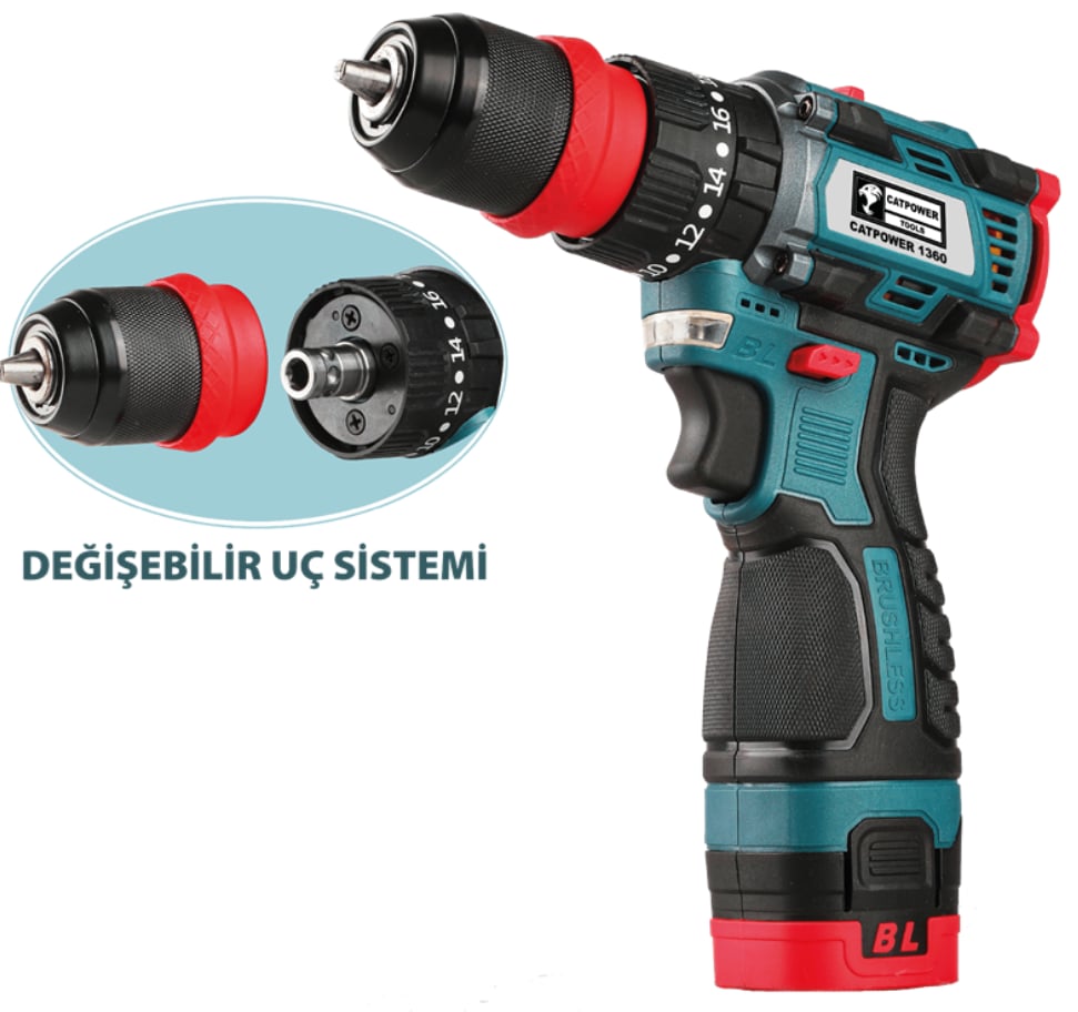 CAPOWER CAT1360 KÖMÜRSÜZ DARBELİ AKÜLÜ VİDALAMA 16V Lİ-İON 2.0Ah