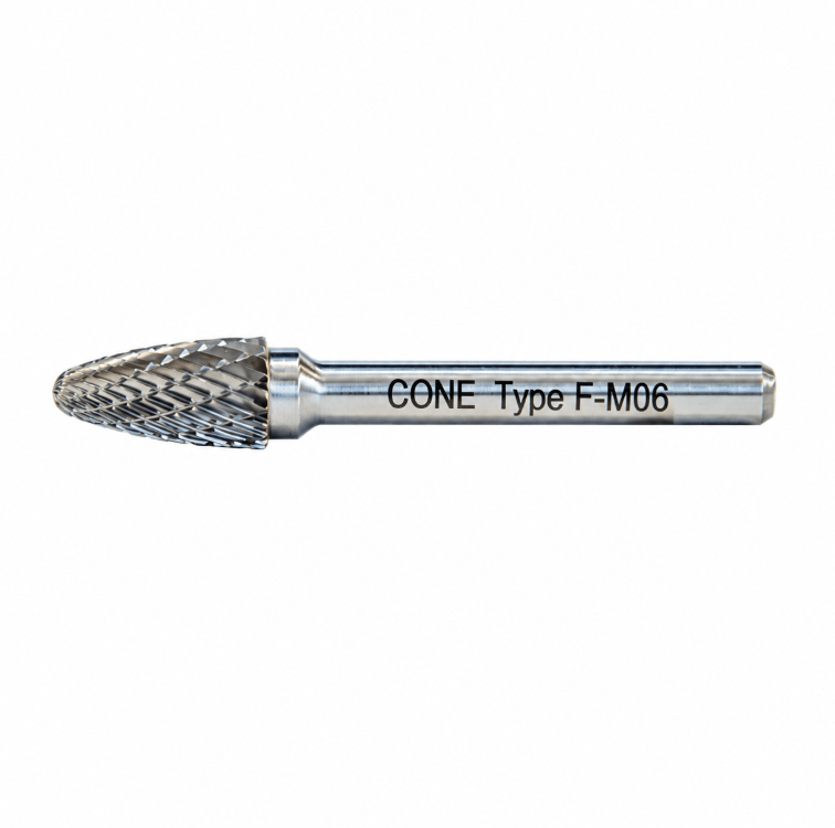 Cone  6 mm saplı karbür kalıpçı freze F-M06  CNFF06