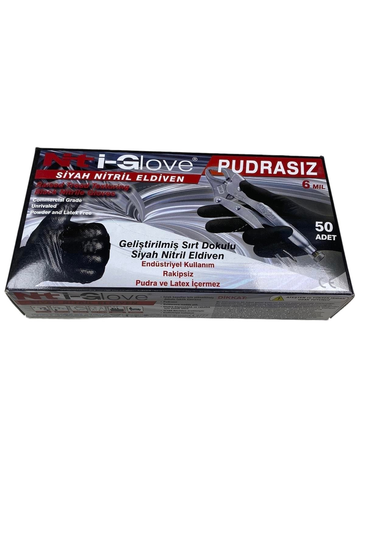 Nt I-glove Siyah Nitril Eldiven L Beden 50’li Paket