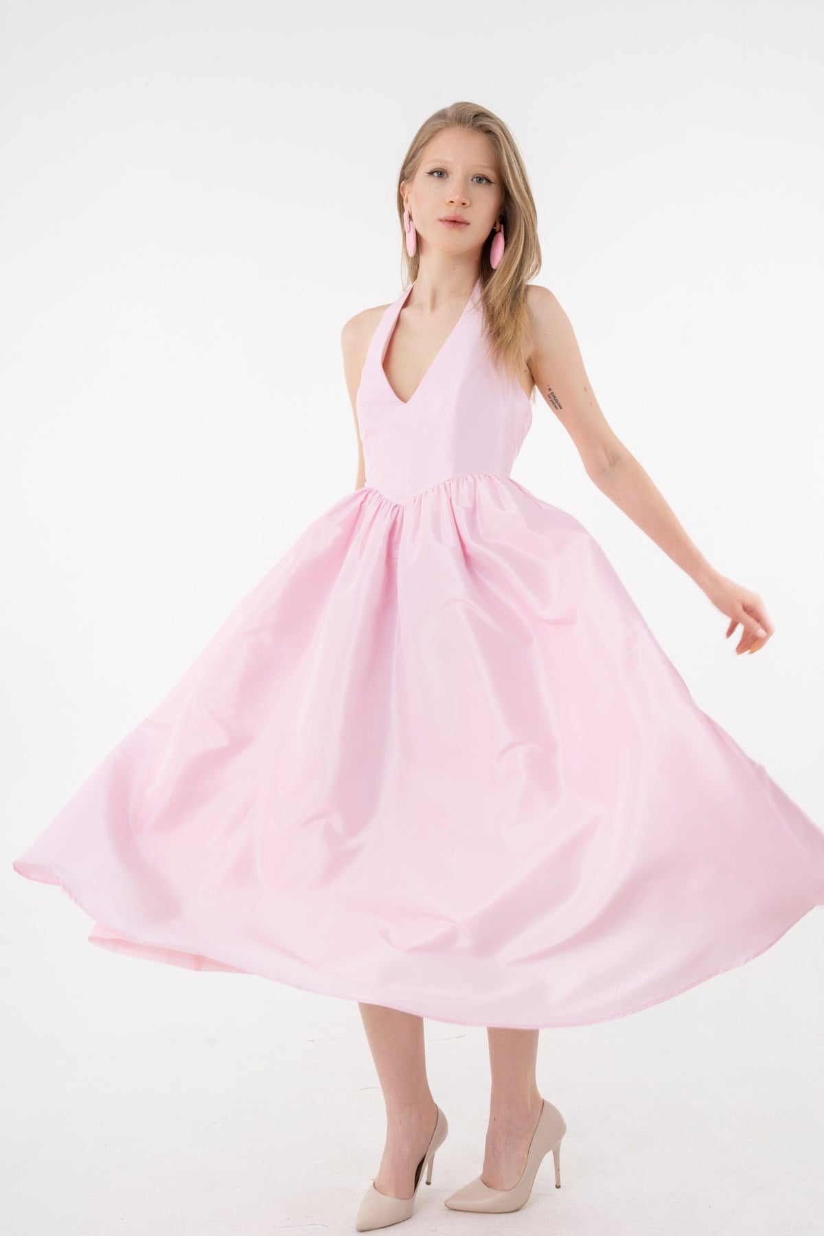 Rosalie  Halter Yaka Midi Elbise
