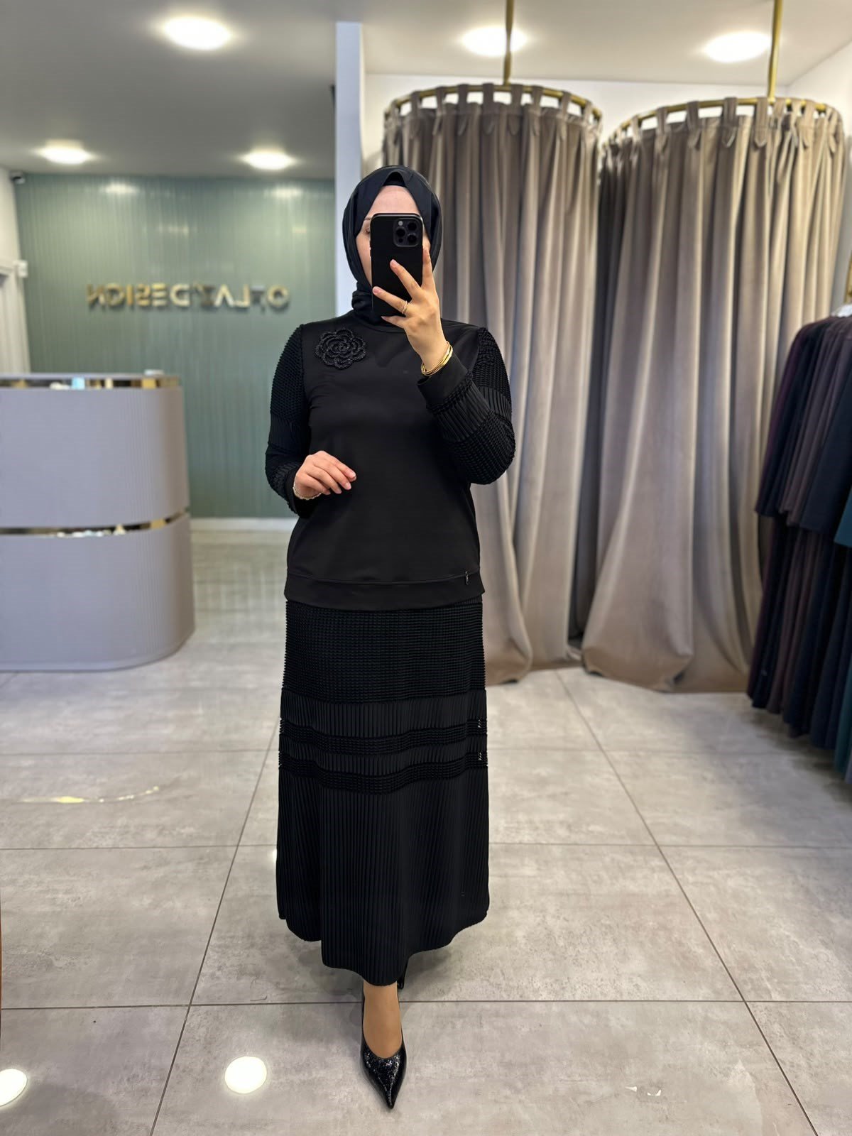 Defrina Eteği Fileli Etekli Takım Siyah 61191