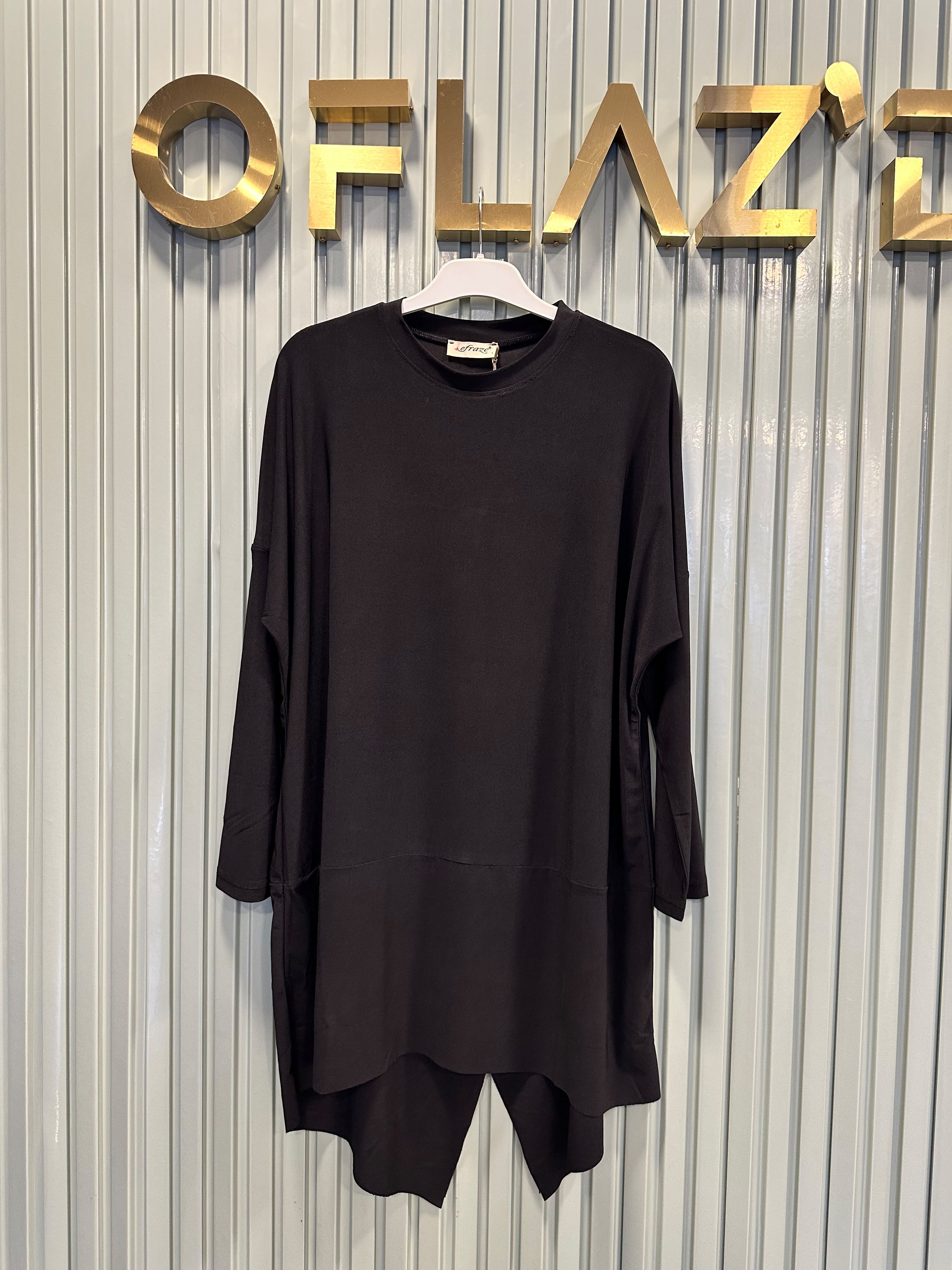 Efraze Asimetrik Sandy Tunik Siyah 539
