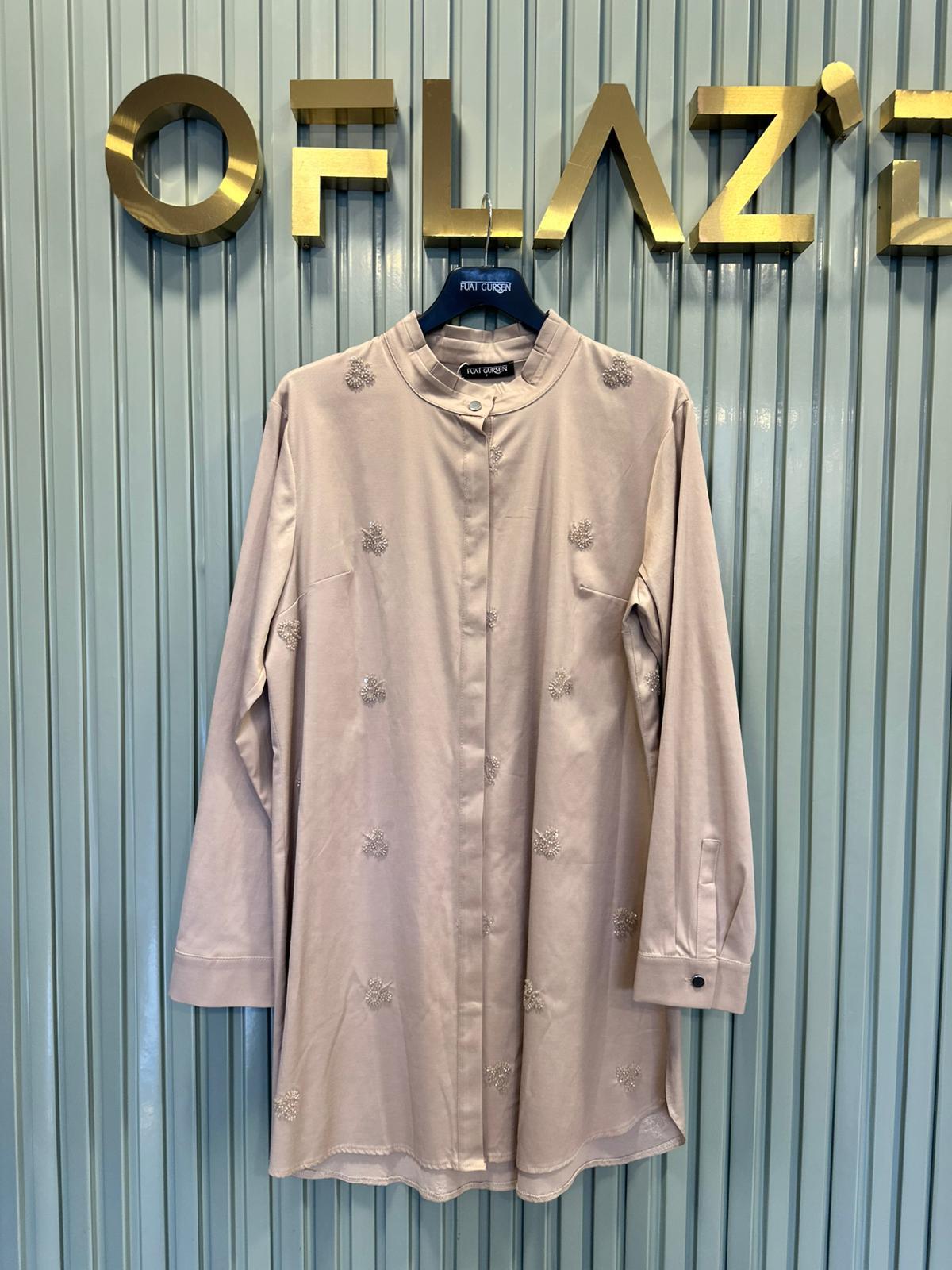 Fuat Gürşen Büyük B. Boncuk İşlemeli Tunik Camel 4316 