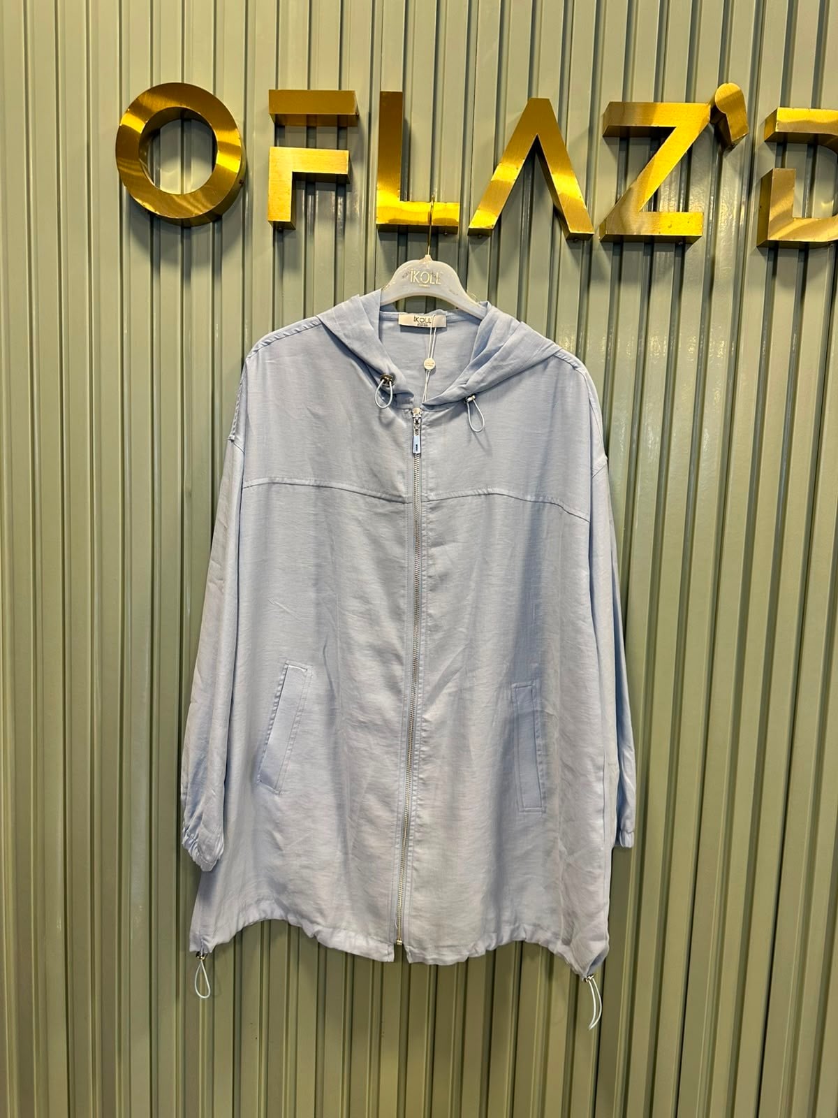 İkoll Dikiş Detaylı Bomber Ceket Açık Mavi 37794 