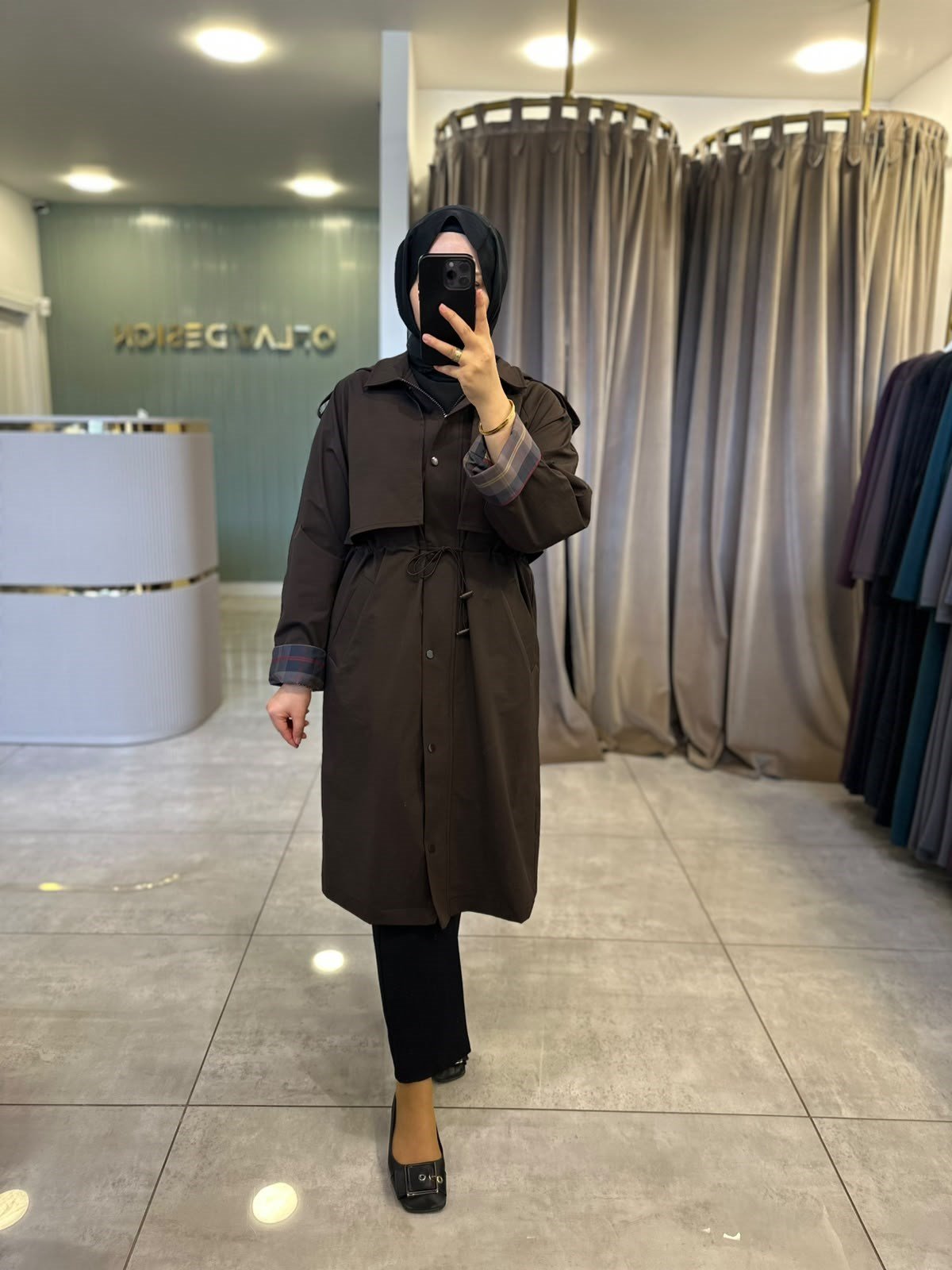 Nuss Astarlı Trençkot Bitter 27K 6033