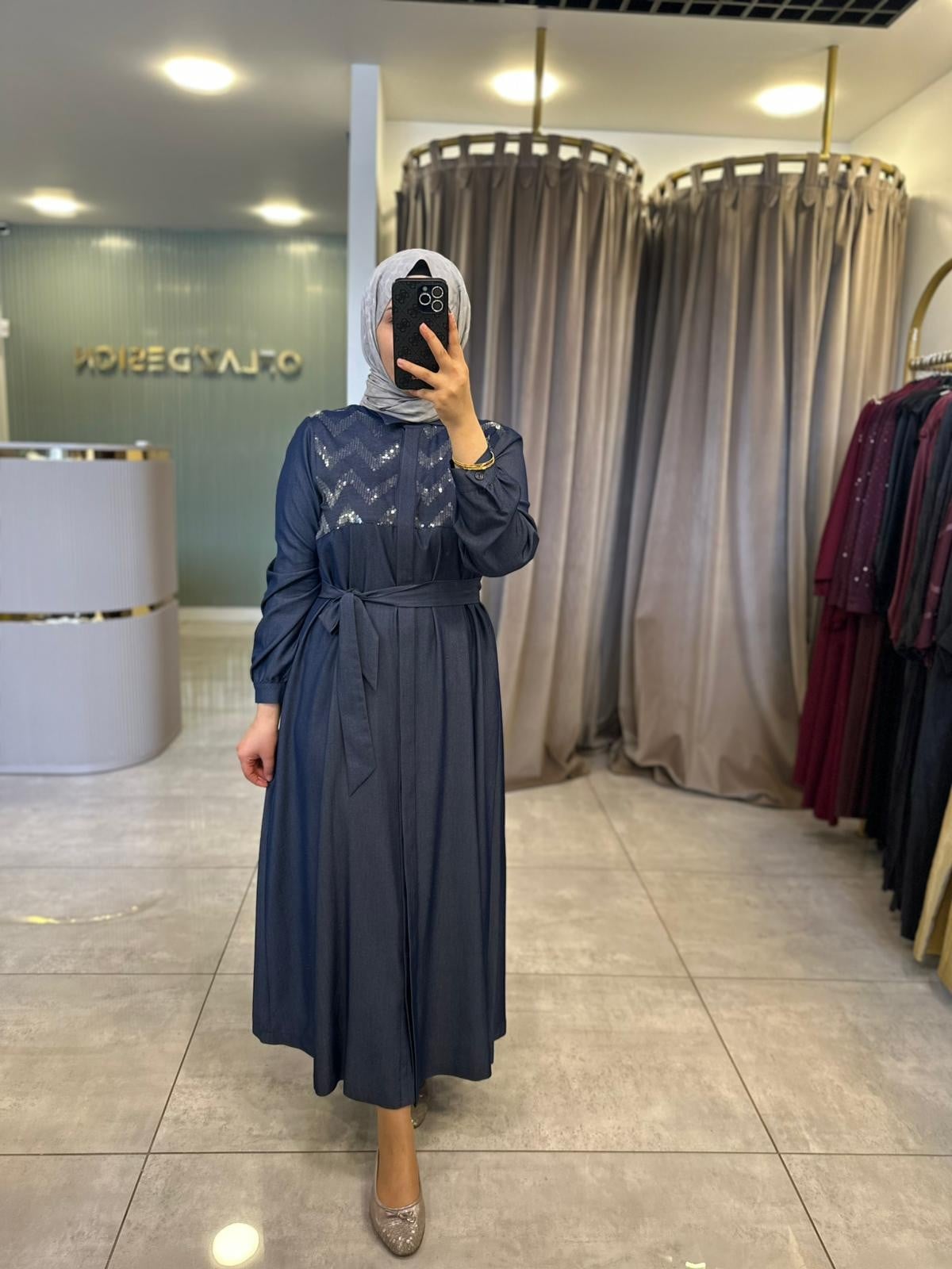Nuss Denim Elbise 2034