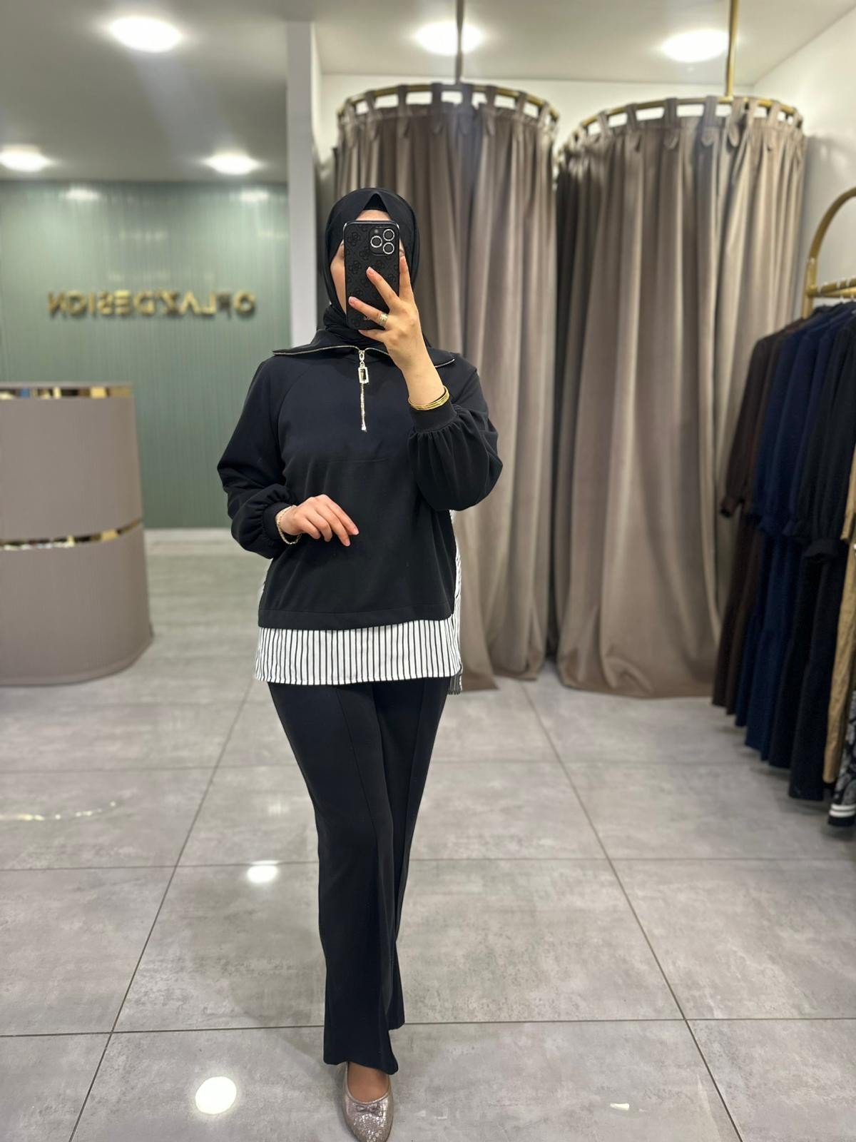 Nuss Gömlek Detay Gemici Yaka Pantolonlu Takım Siyah 26Y 1075 