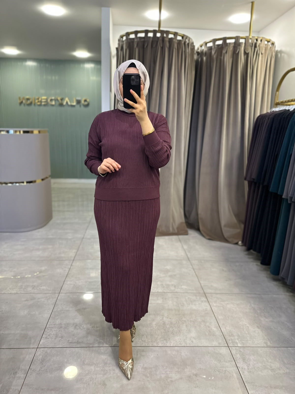 Nuss Kendinden Fitilli Merserize Etekli Takım Bordo 27K 702 