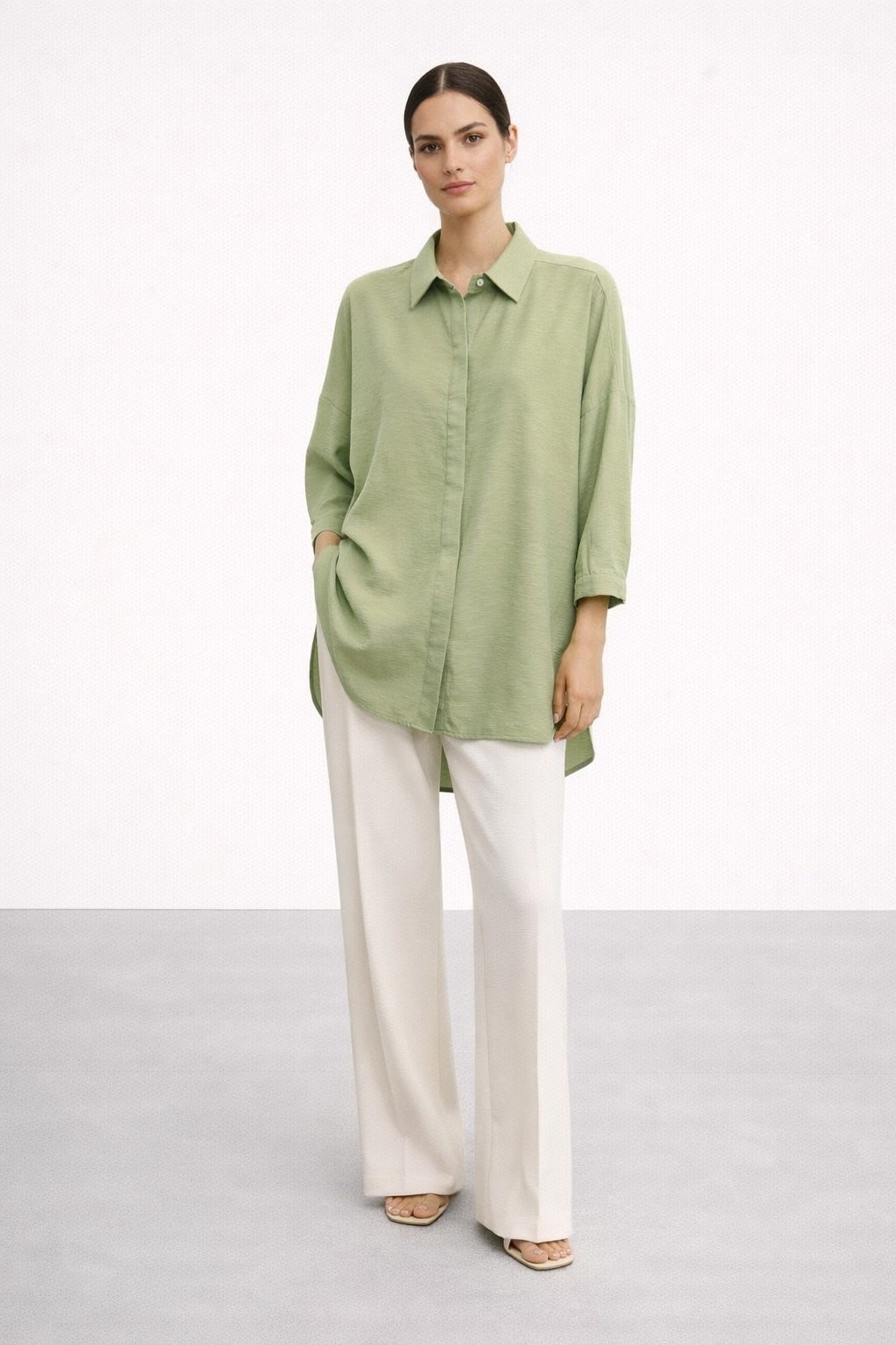 Nuss Oversize Düğmeli Gömlek Menta 26Y 3001