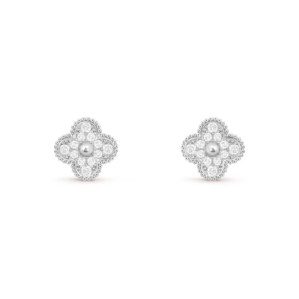 Cleef Küpe Taşlı Silver