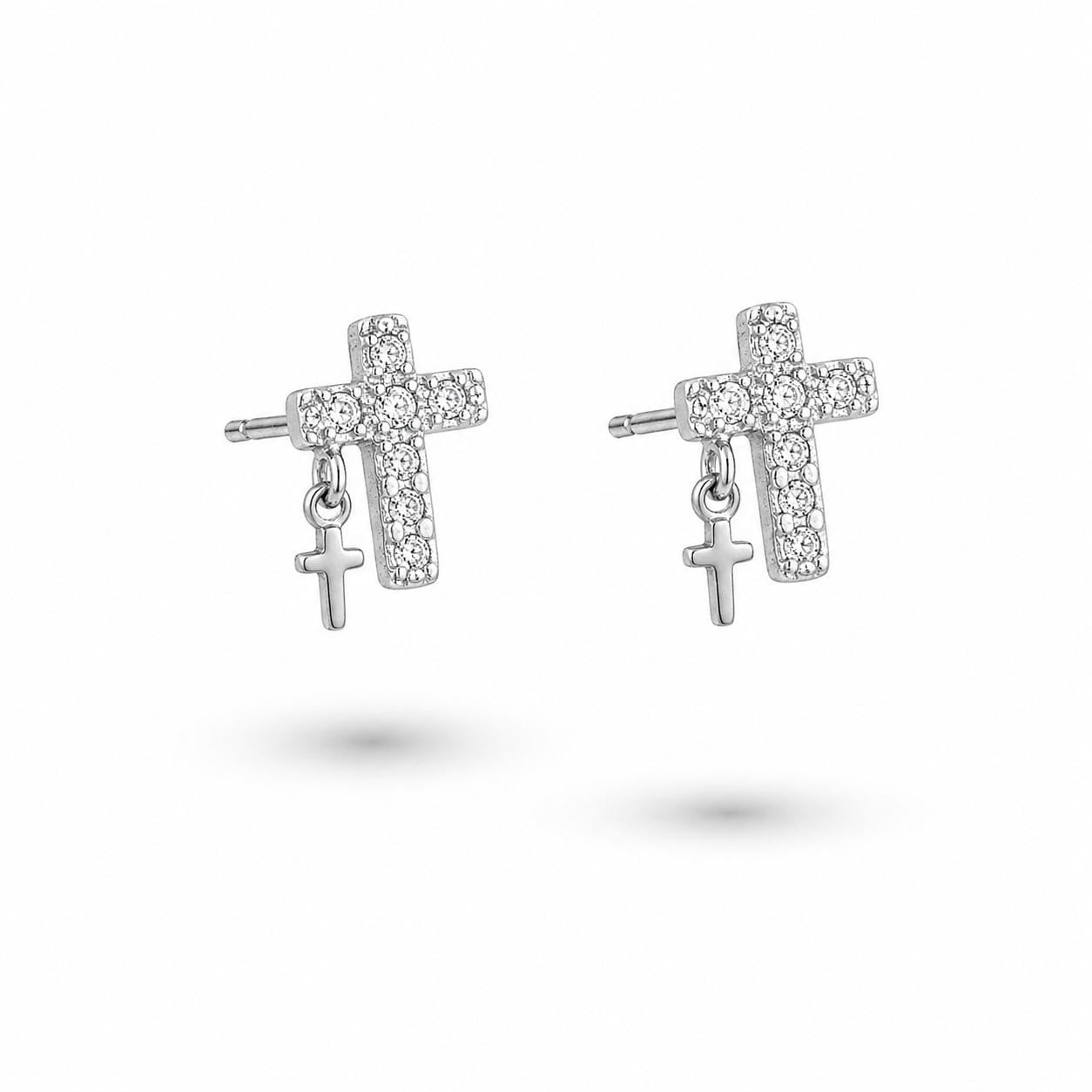 Mini Haç Küpe Silver