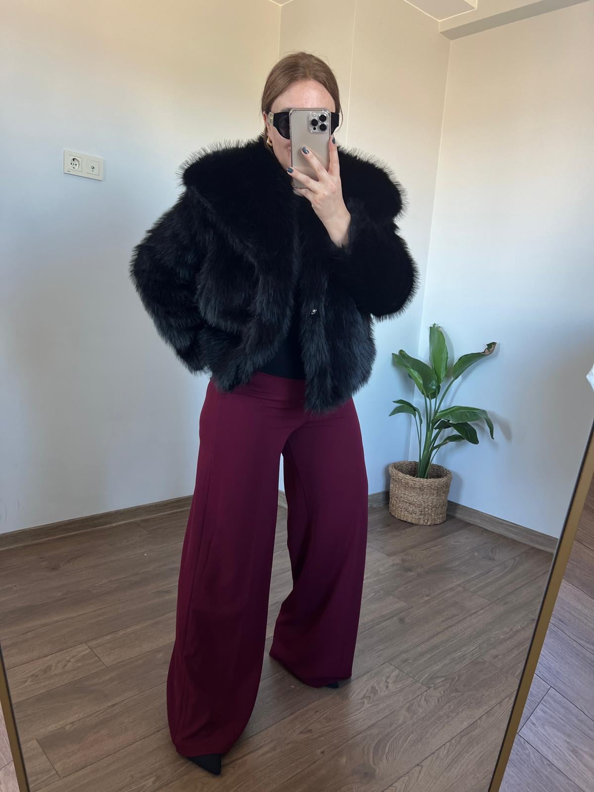 Full Likralı Yandan Fermuarlı Palazzo Model Kumaş Pantolon