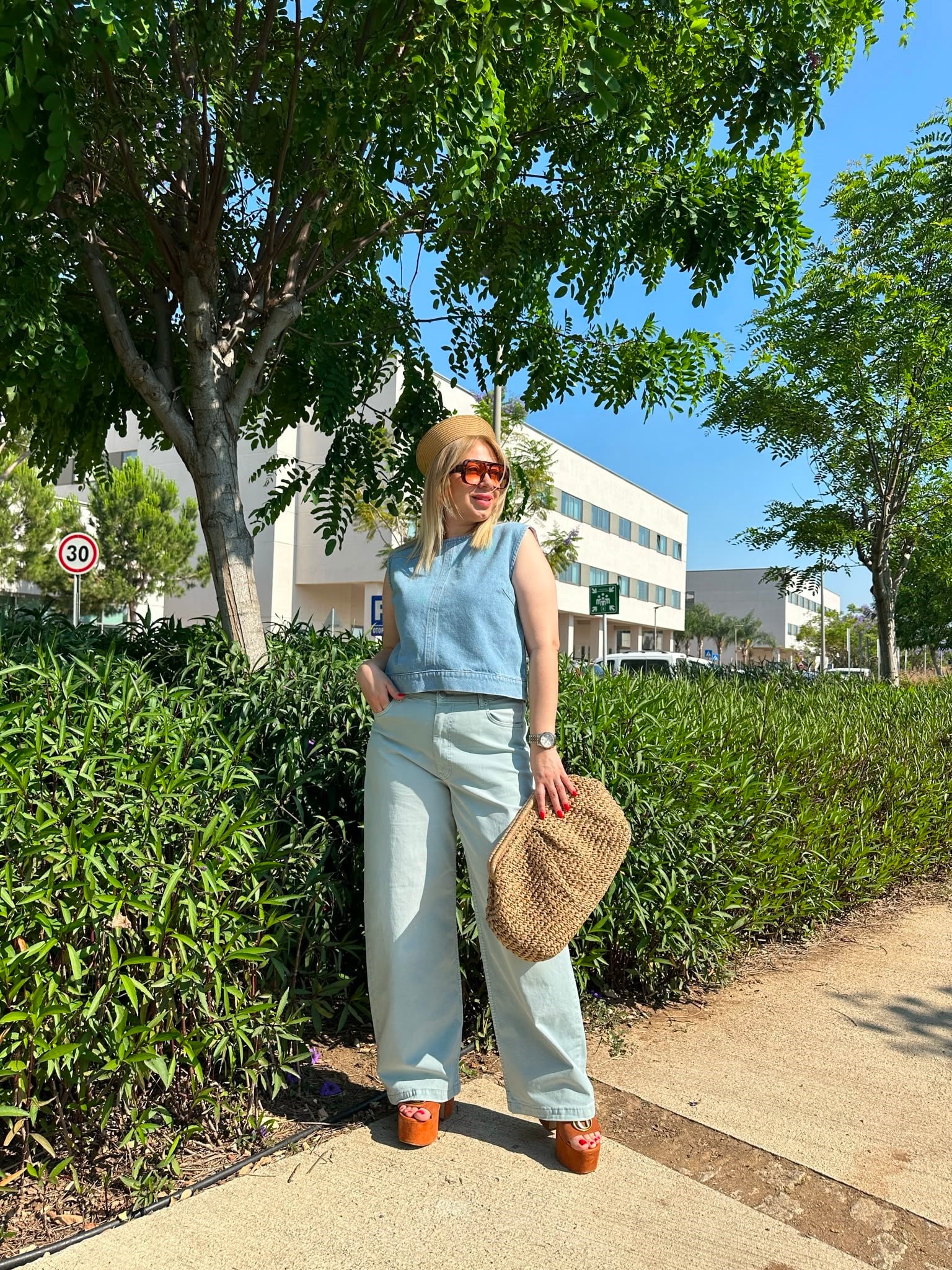 Jean Crop Bluz (Açık mavi) 
