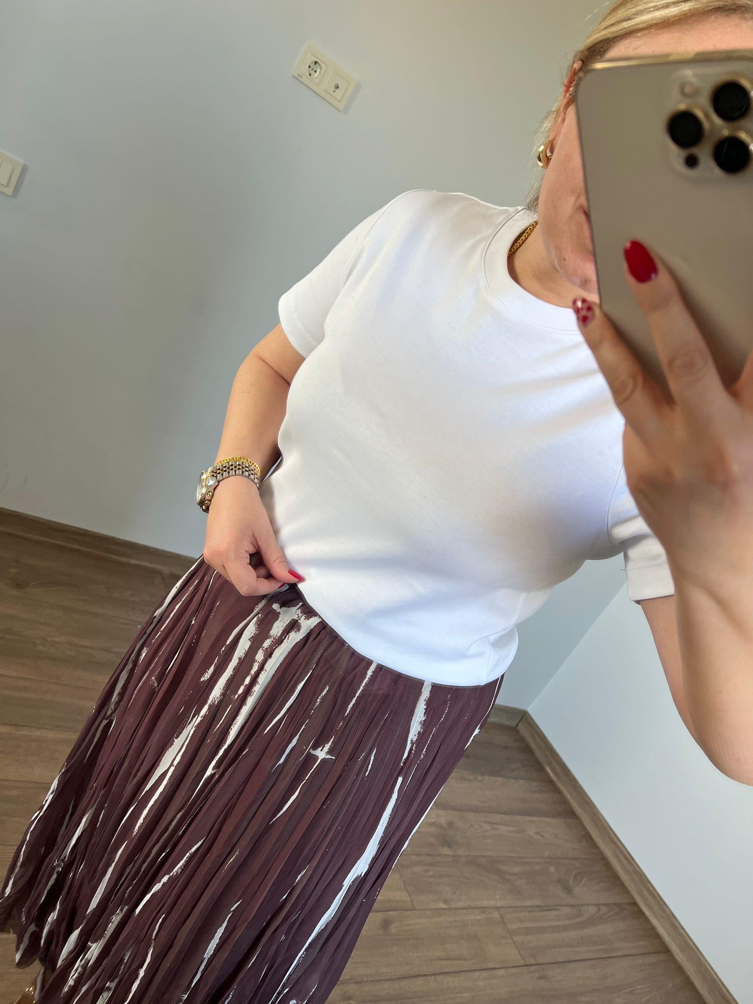 Orijinal Marka  Bisiklet Yaka Basic Tshirt (Beyaz)