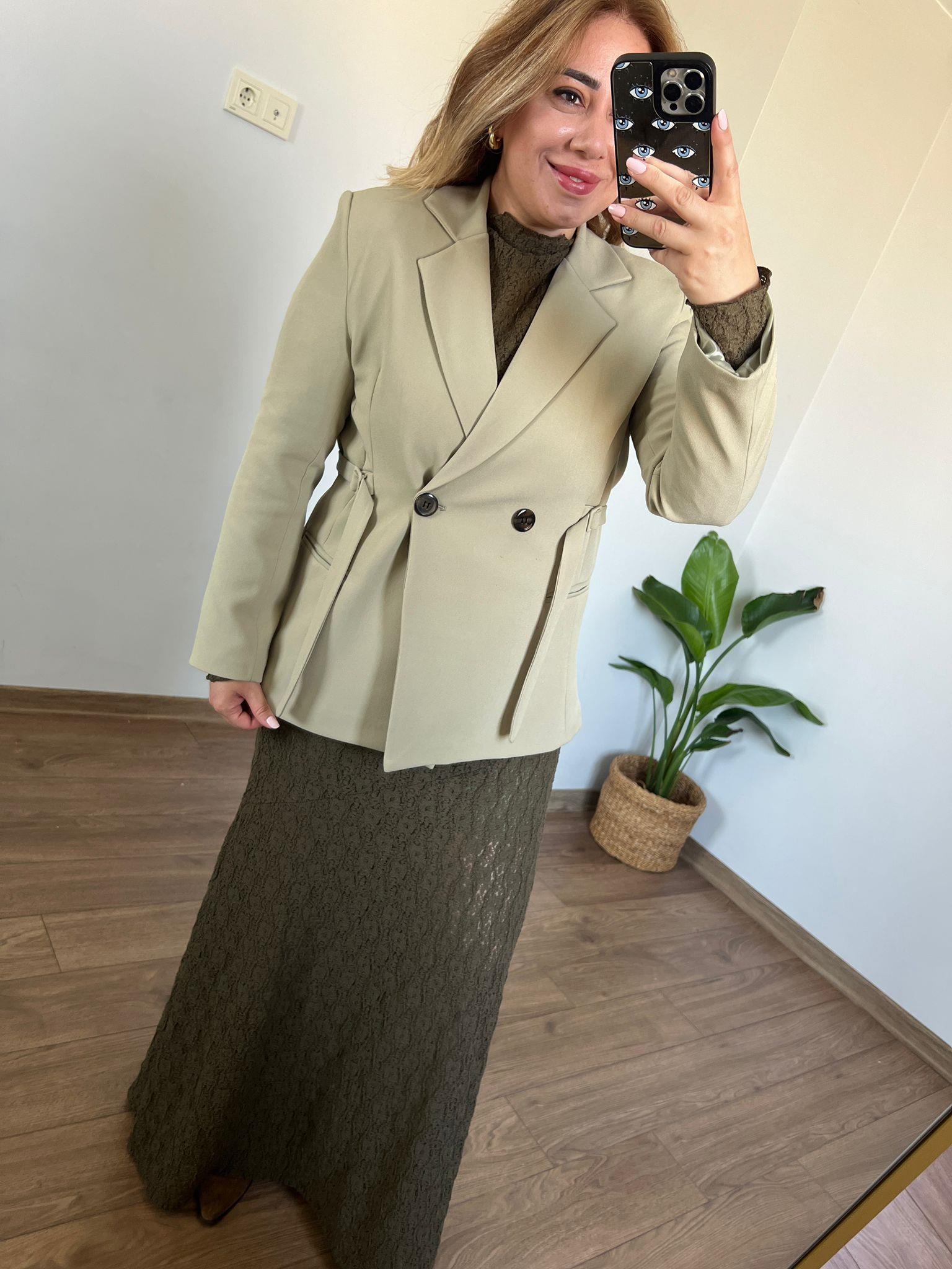 Yandan Bağlamalı Blazer Ceket