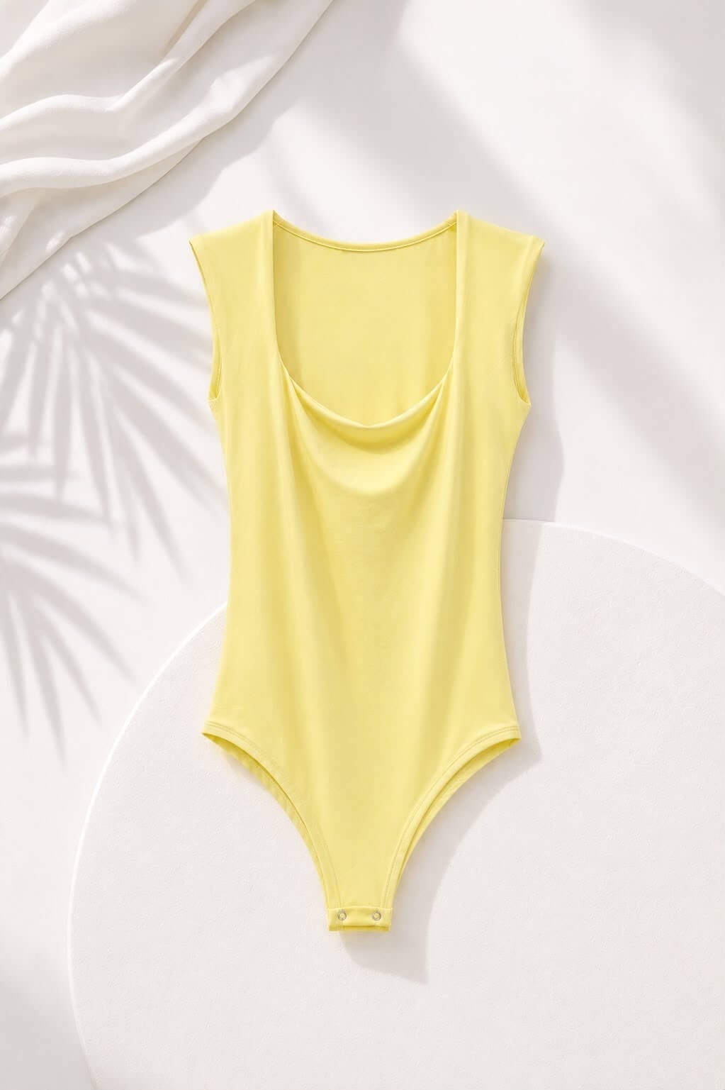 Polyemit Kumaş Kalın Askılı Kare Yaka Bodysuit