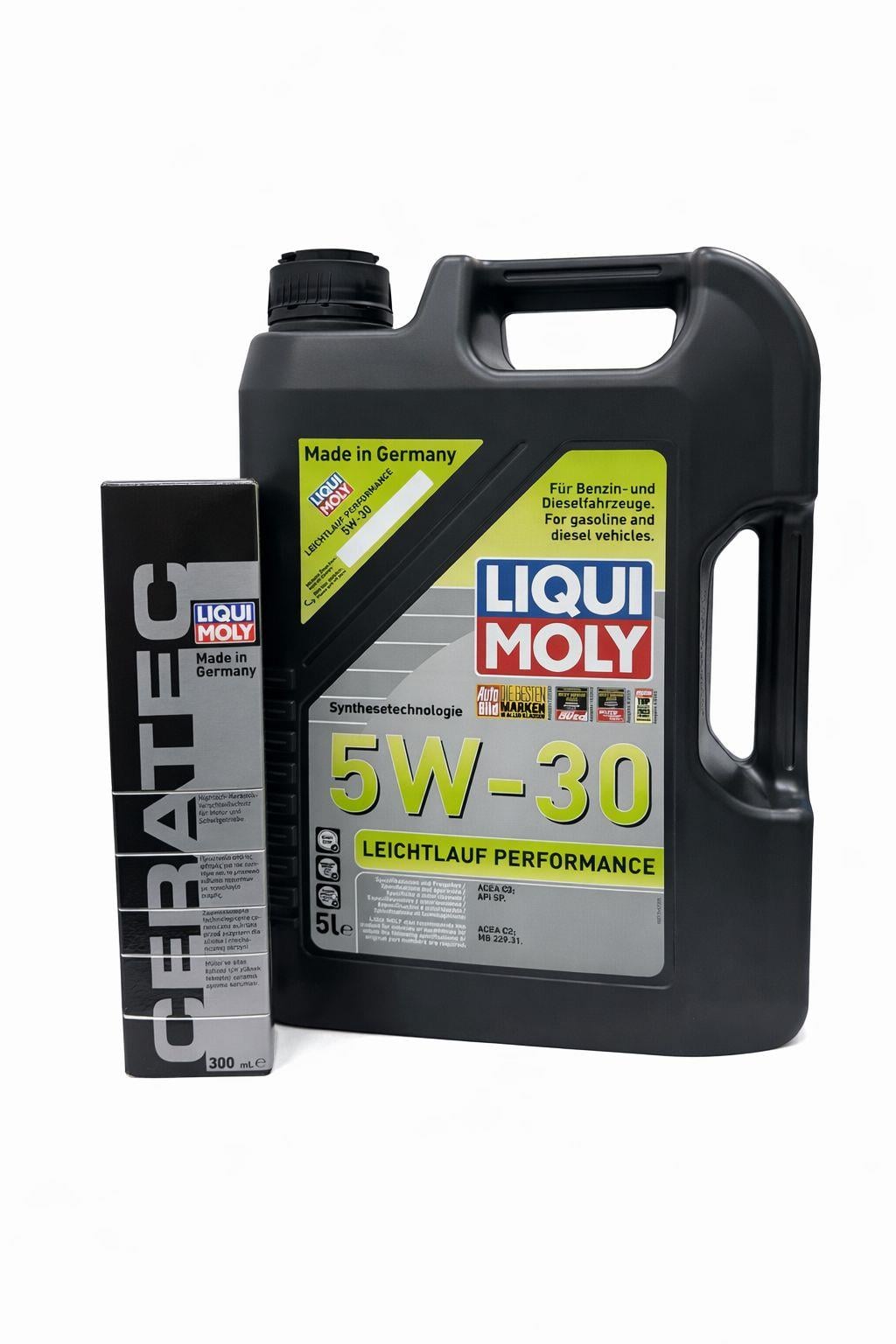 LIQUI MOLY Leichtlauf Performance 5W-30 5L Motor Yağı & LIQUI MOLY 7181 Cera Tec 300 ml Motor Yağı Katkısı - Motor Bakım Seti