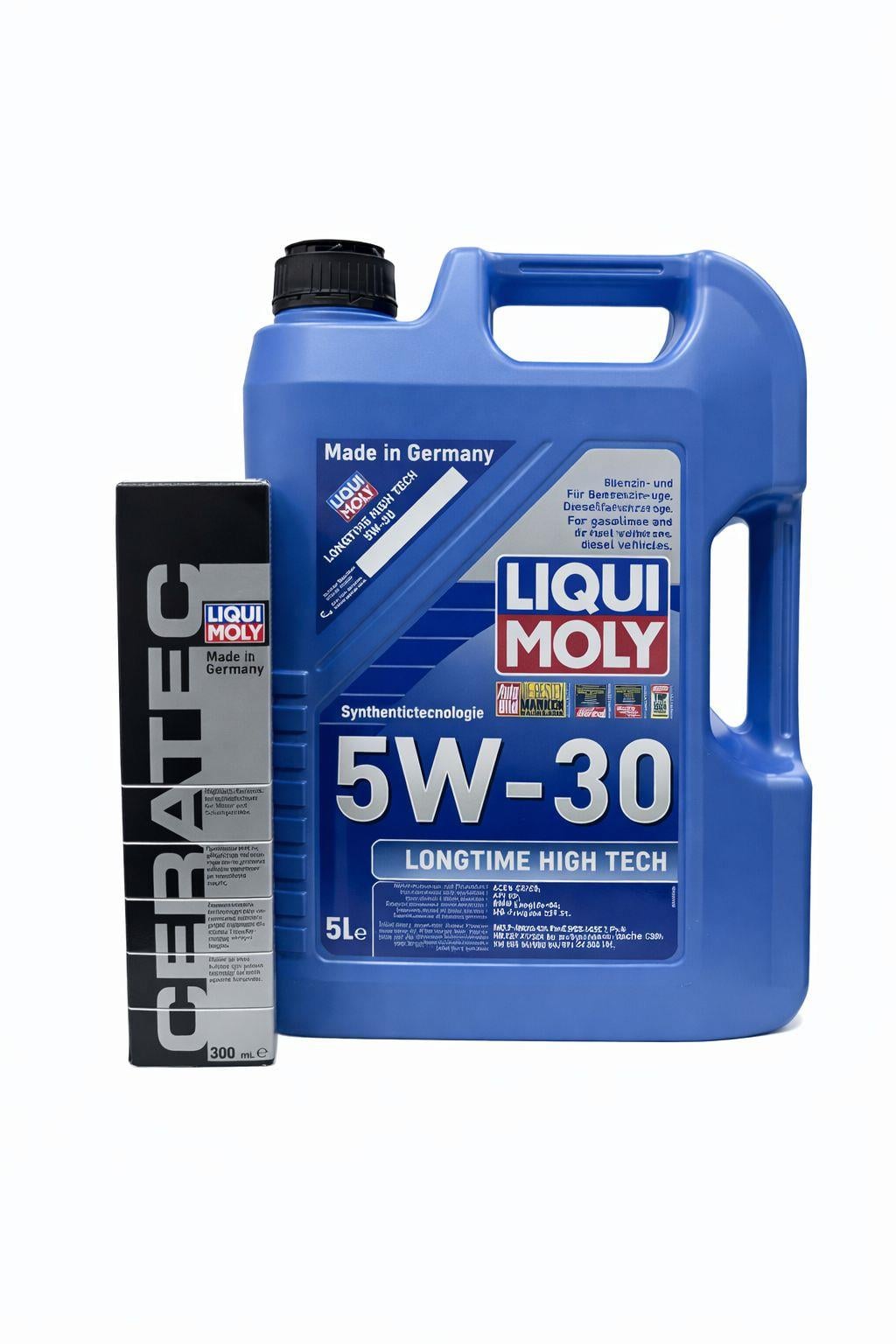 LIQUI MOLY Longtime High Tech 5W-30 5 lt Motor Yağı & LIQUI MOLY 7181 Cera Tec 300 ml Motor Yağı Katkısı - Motor Bakım Seti