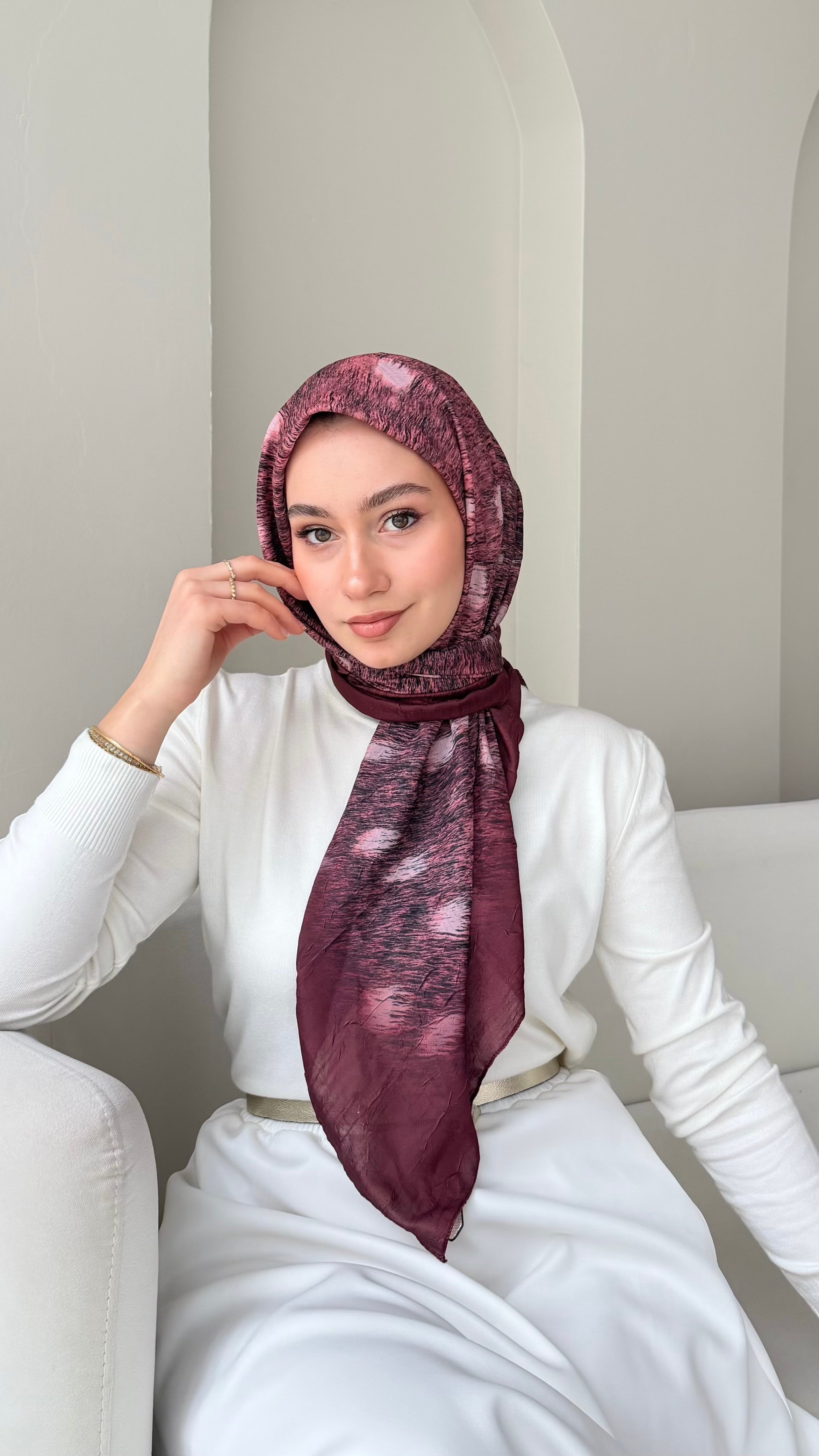 Bambi Bambu Kraş Eşarp - Gül Kurusu