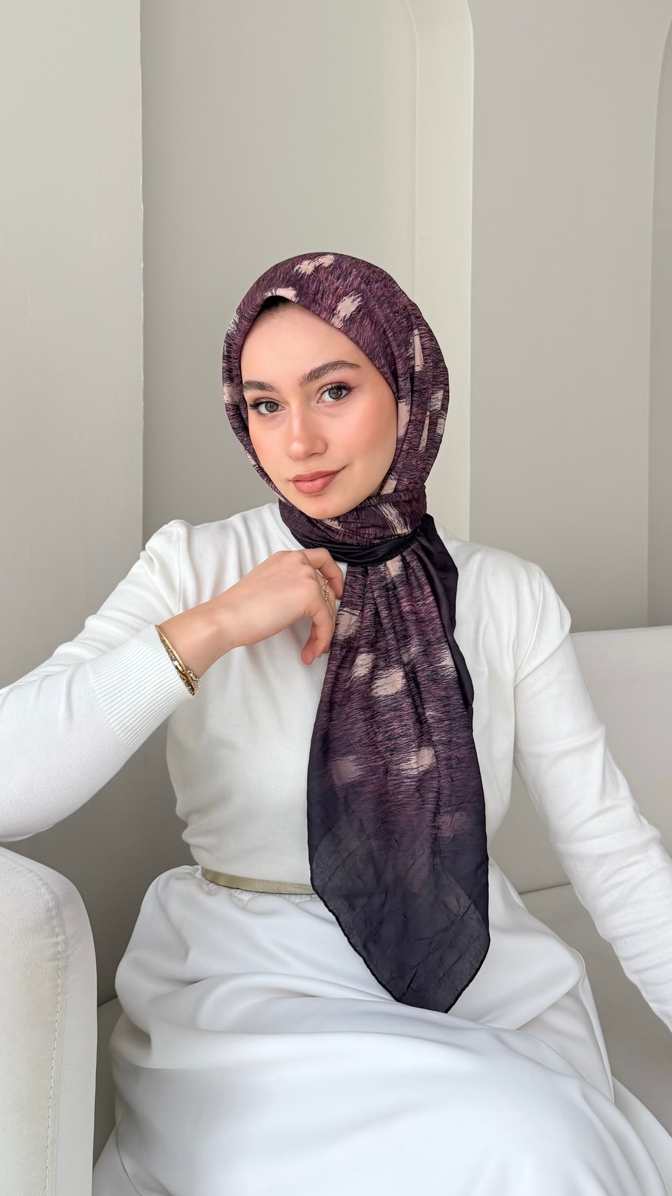 Bambi Bambu Kraş Eşarp - Mürdüm