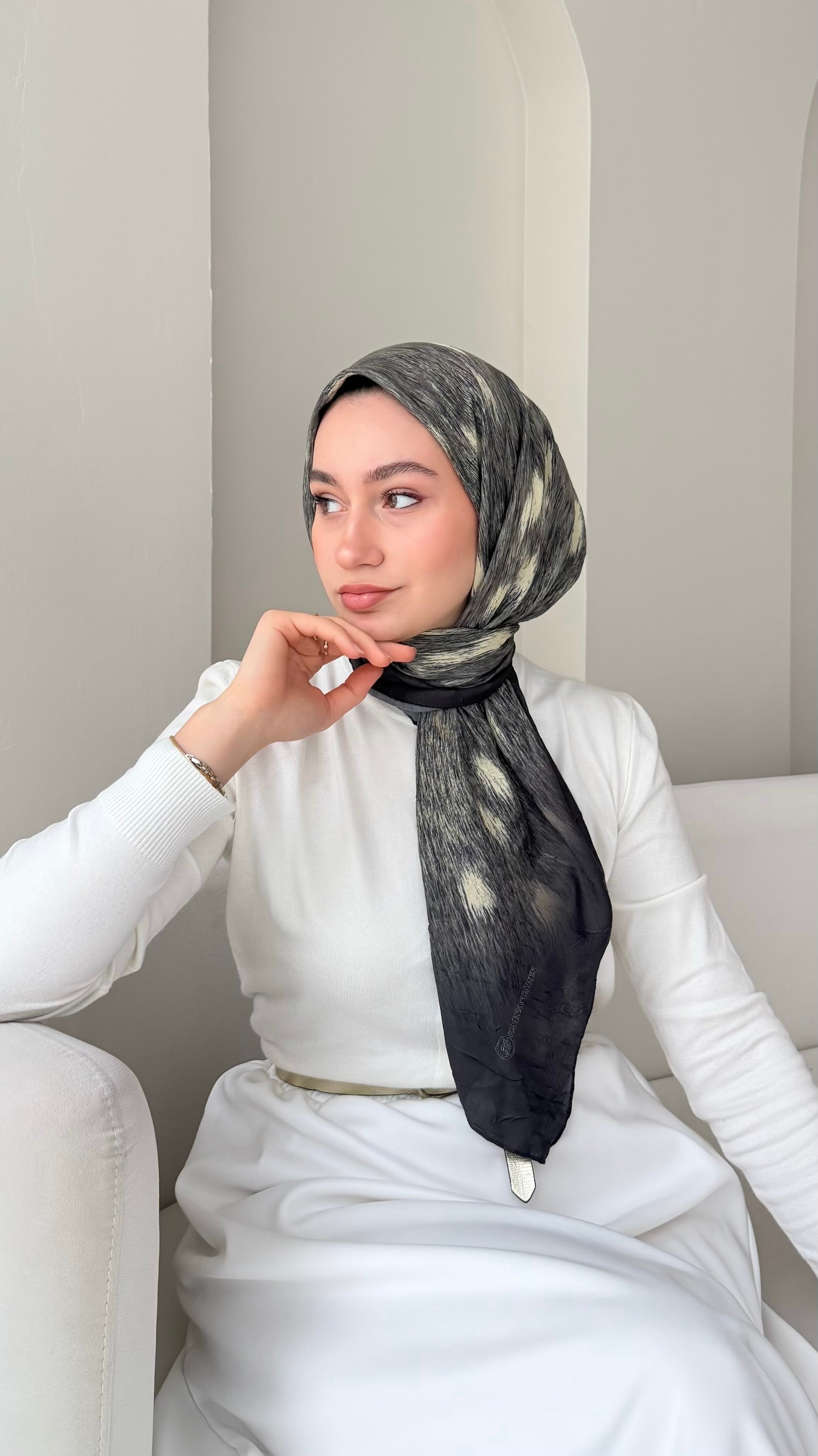 Bambi Bambu Kraş Eşarp - Yeşil
