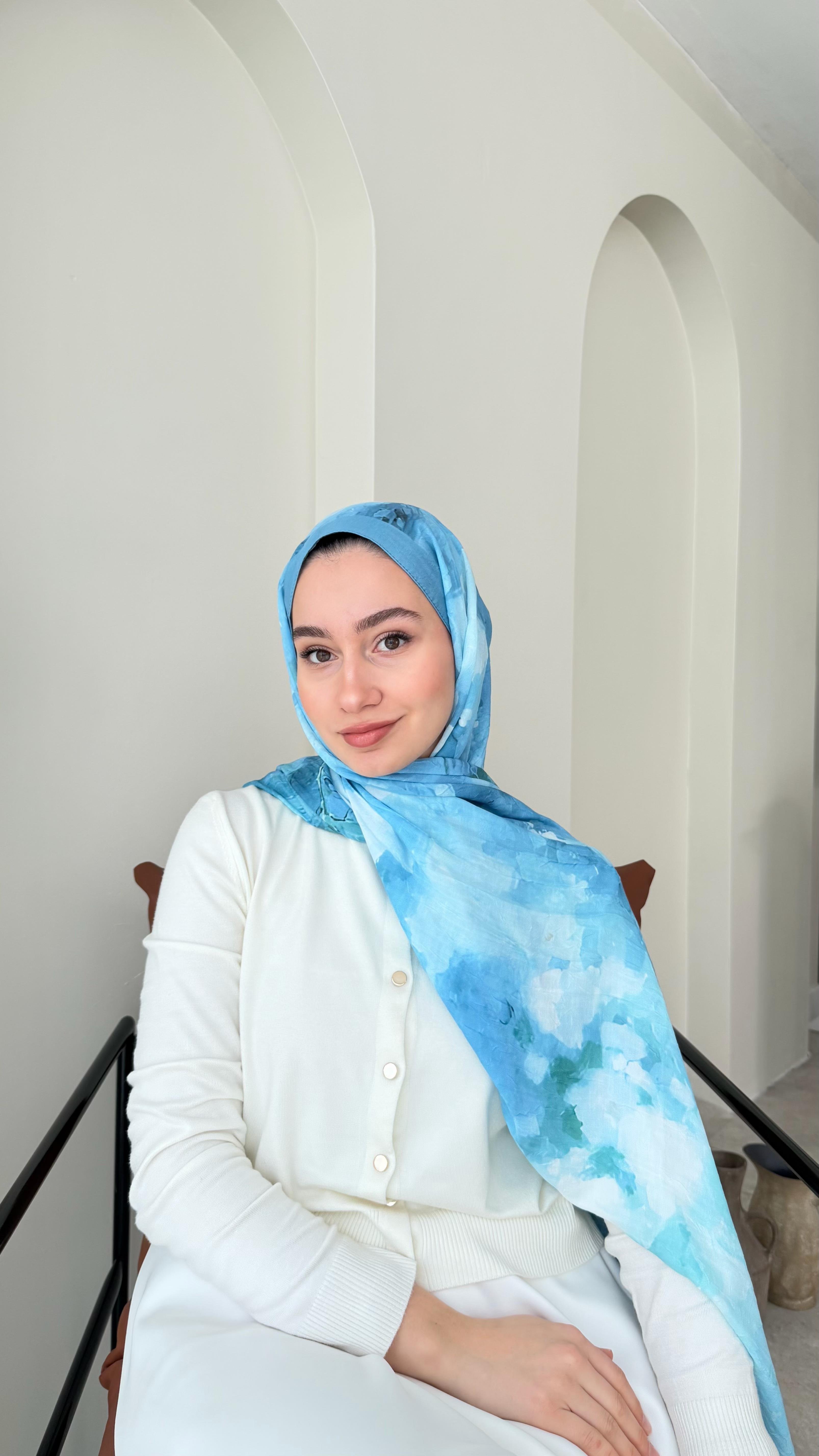 Batik Bambu Kraş Şal-Mavi
