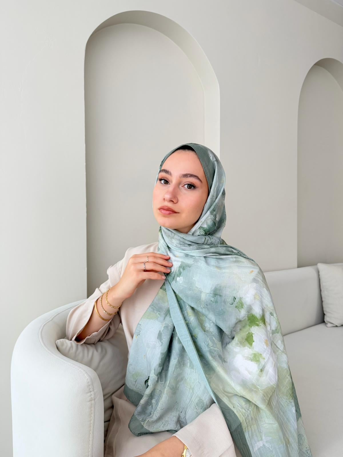 Batik Bambu Kraş Şal-Mint Yeşili