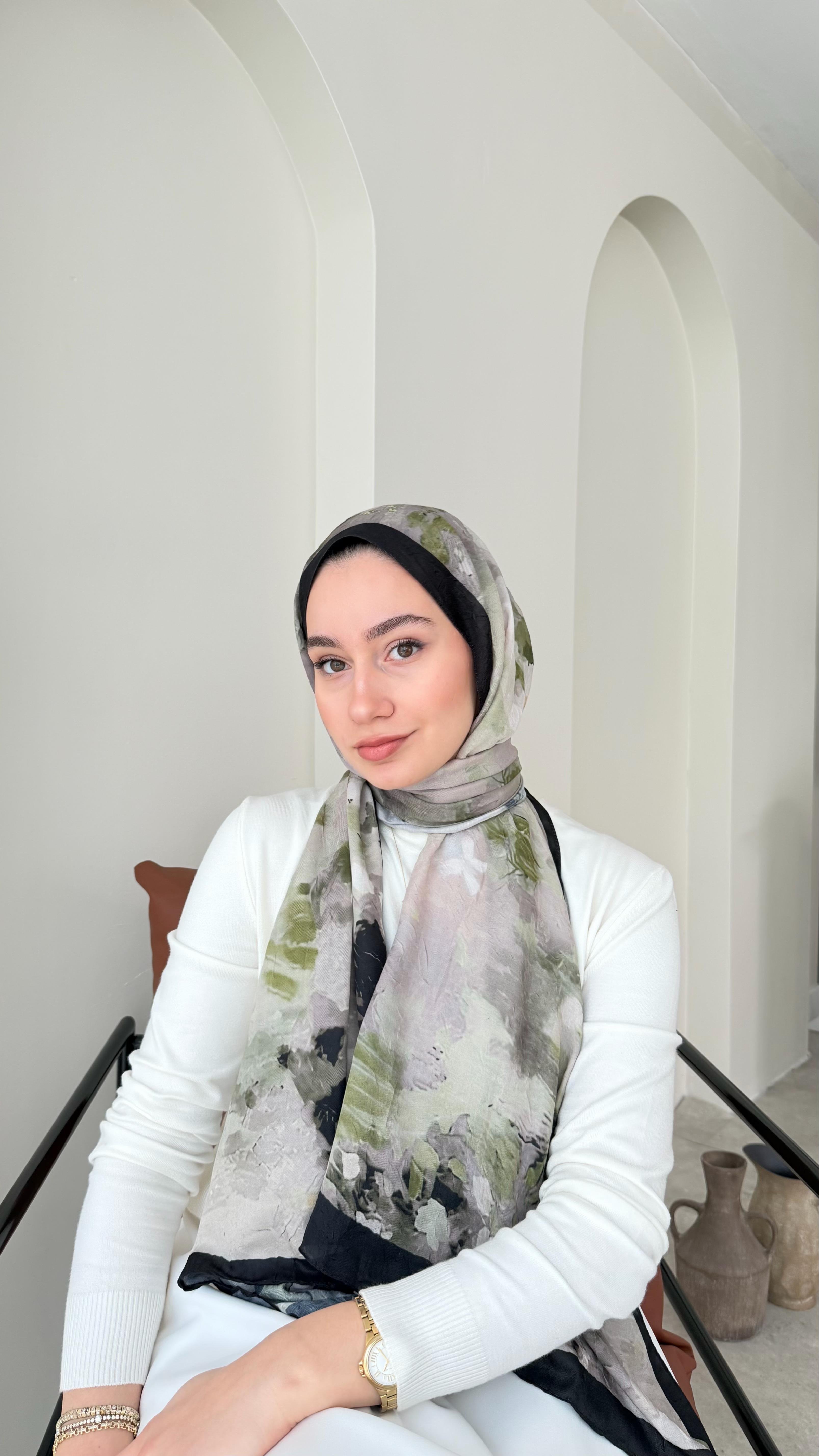 Batik Bambu Kraş Şal-Siyah&Yeşil