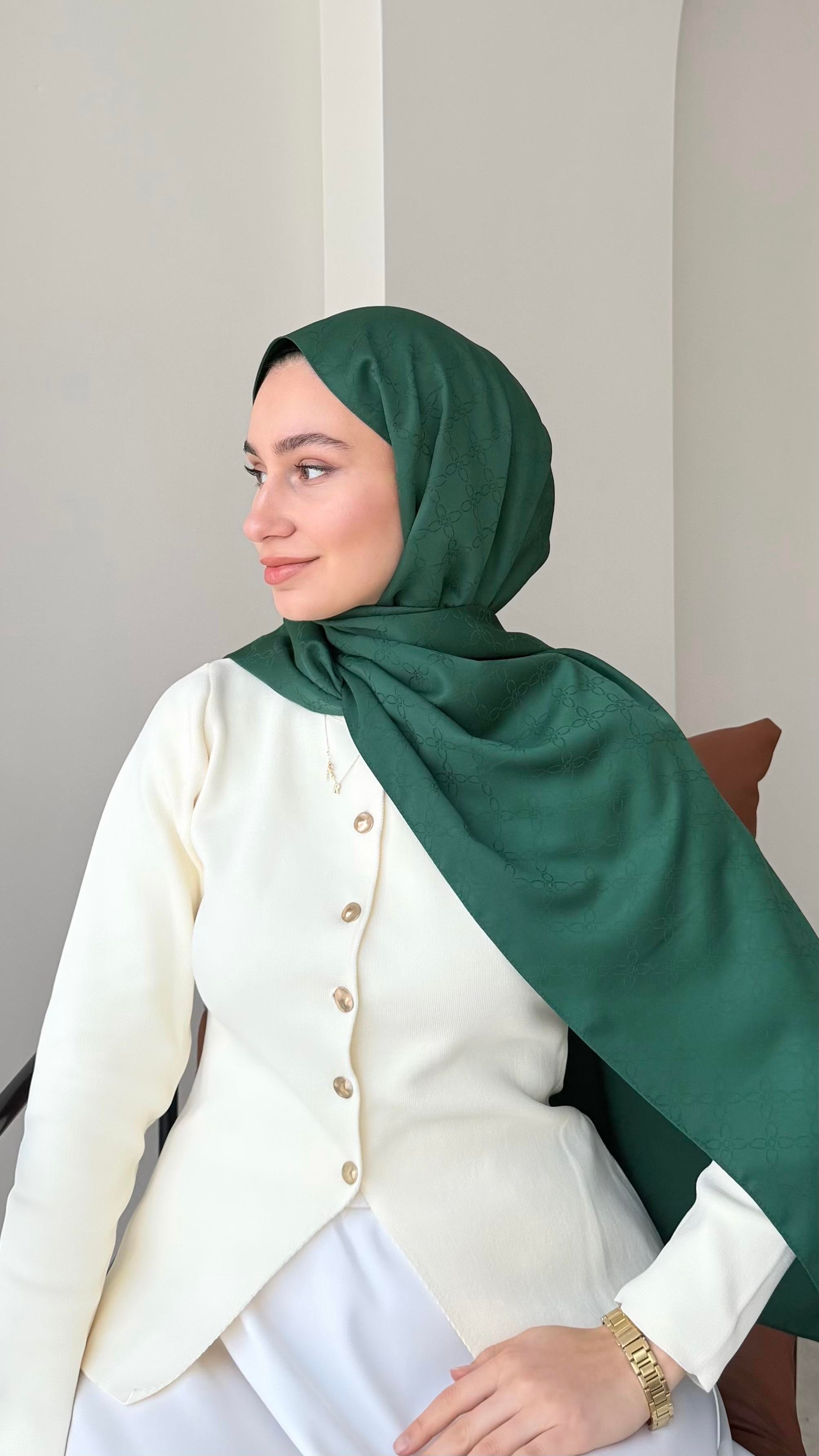 Dalya İpeksi Jakar Şal - Zümrüt Yeşili