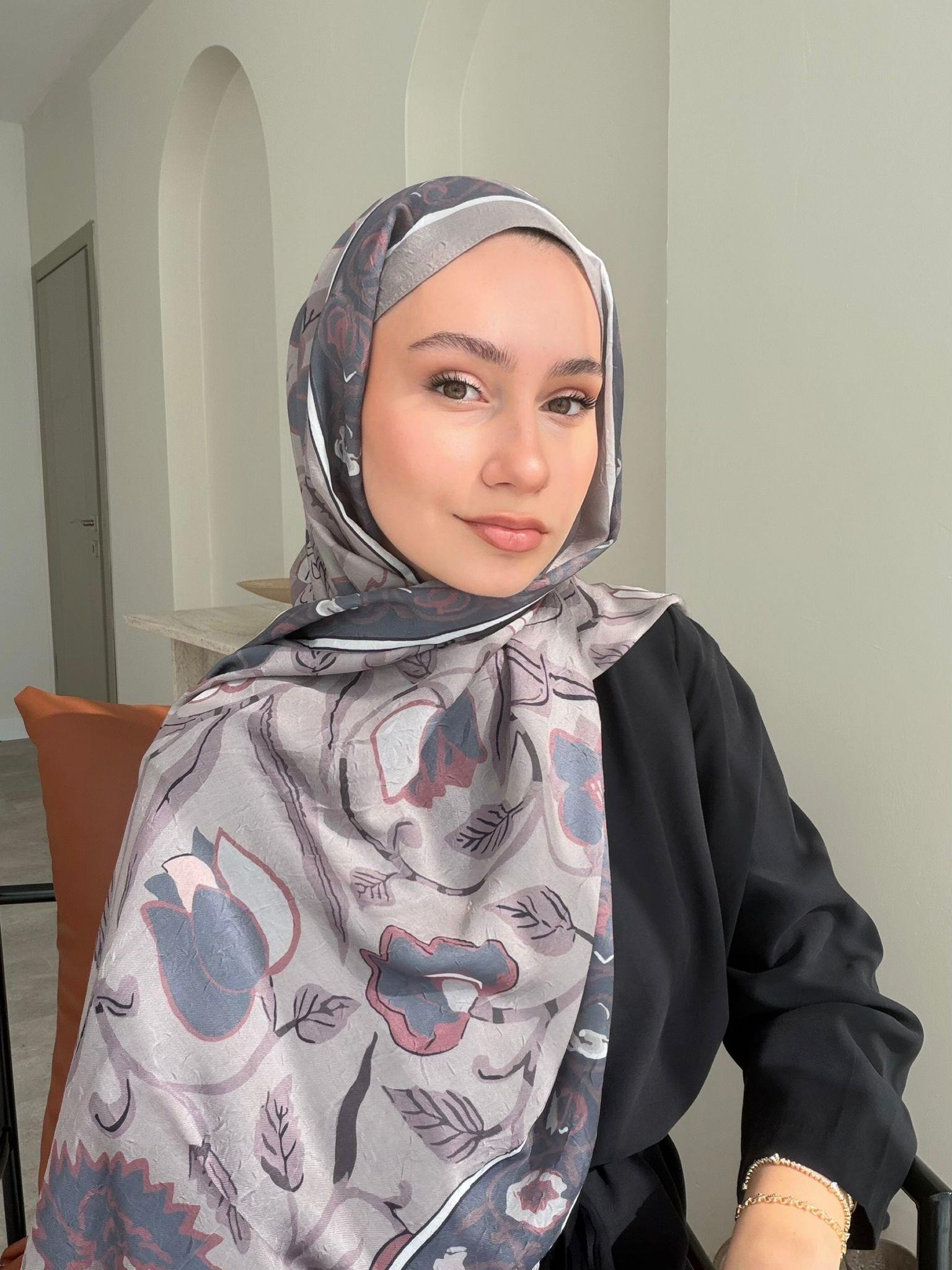 Flowers Bambu Kraş Şal-Vizon