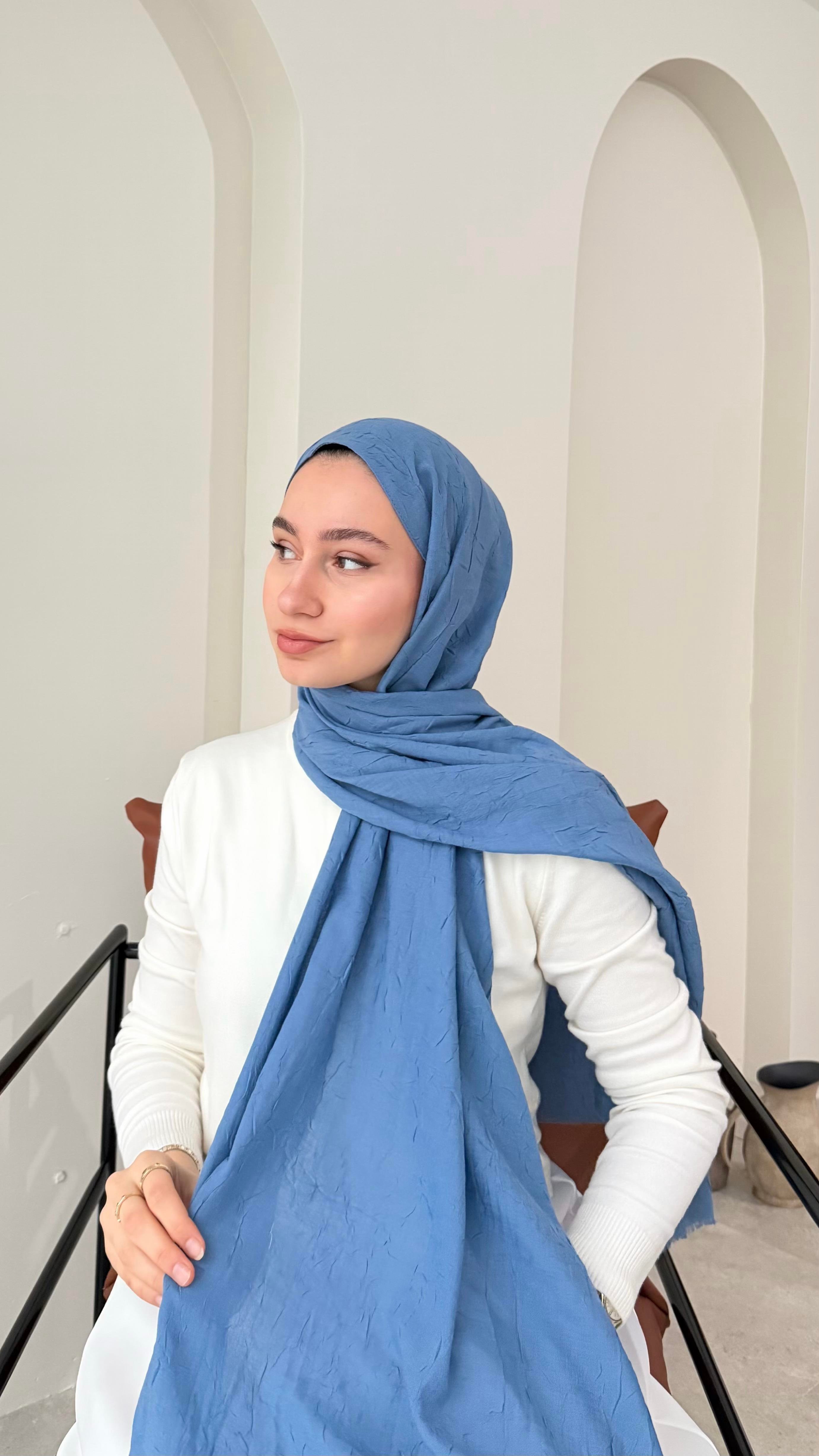 Leile Modal Pamuk Şal - Mavi