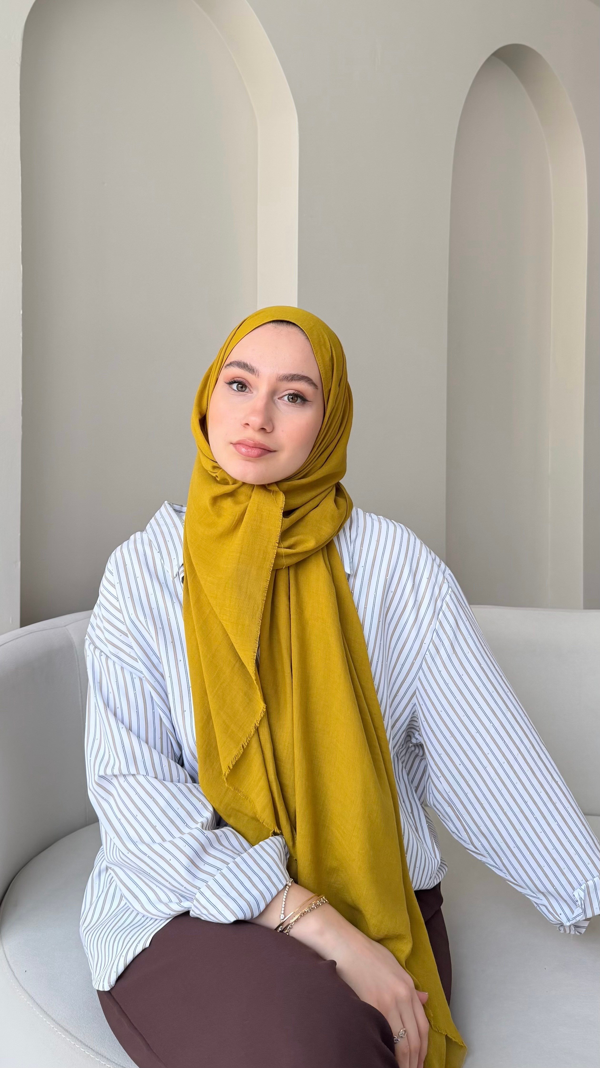 Lora Pamuk Şal - Lime