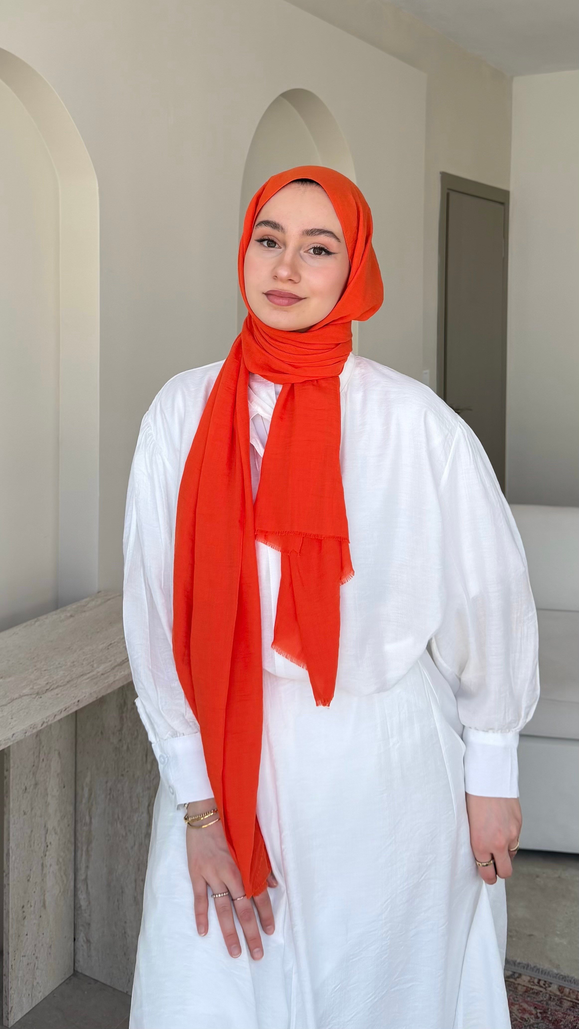 Lora Pamuk Şal - Orange